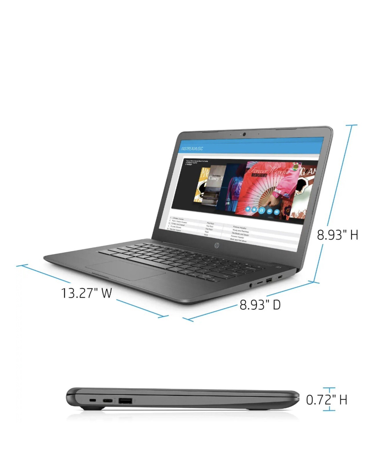 HP Chromebook 14-db0023dx 14 inch (32GB, AMD A4 Dual-Core, 2.40GHz, 4GB)…