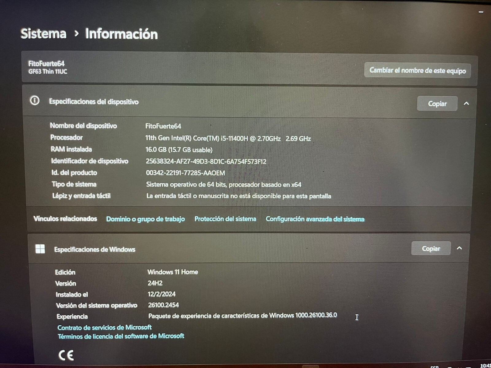 MSI GF63 Thin 11 UC
