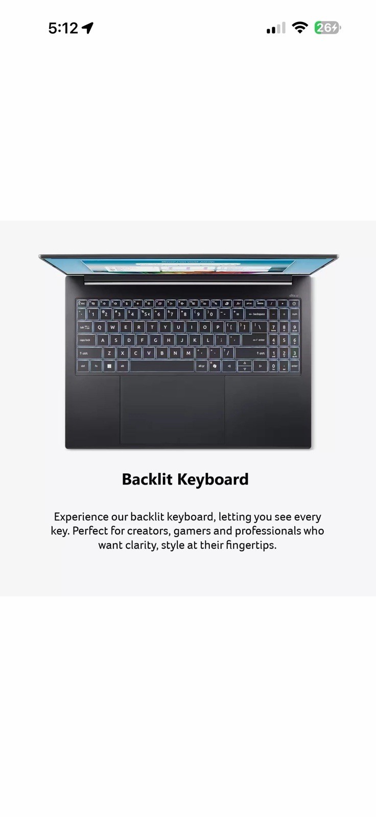 Acer Swift Go 16 AI 16″ Touchscreen Laptop AMD Ryzen AI 9 465, 32GB RAM, 1TB SSD