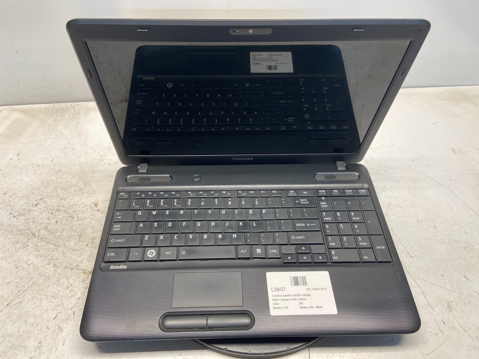 Toshiba Satellite C655D-S5086 AMD V Series V140 2.3GHz No RAM NO HDD – FOR PARTS