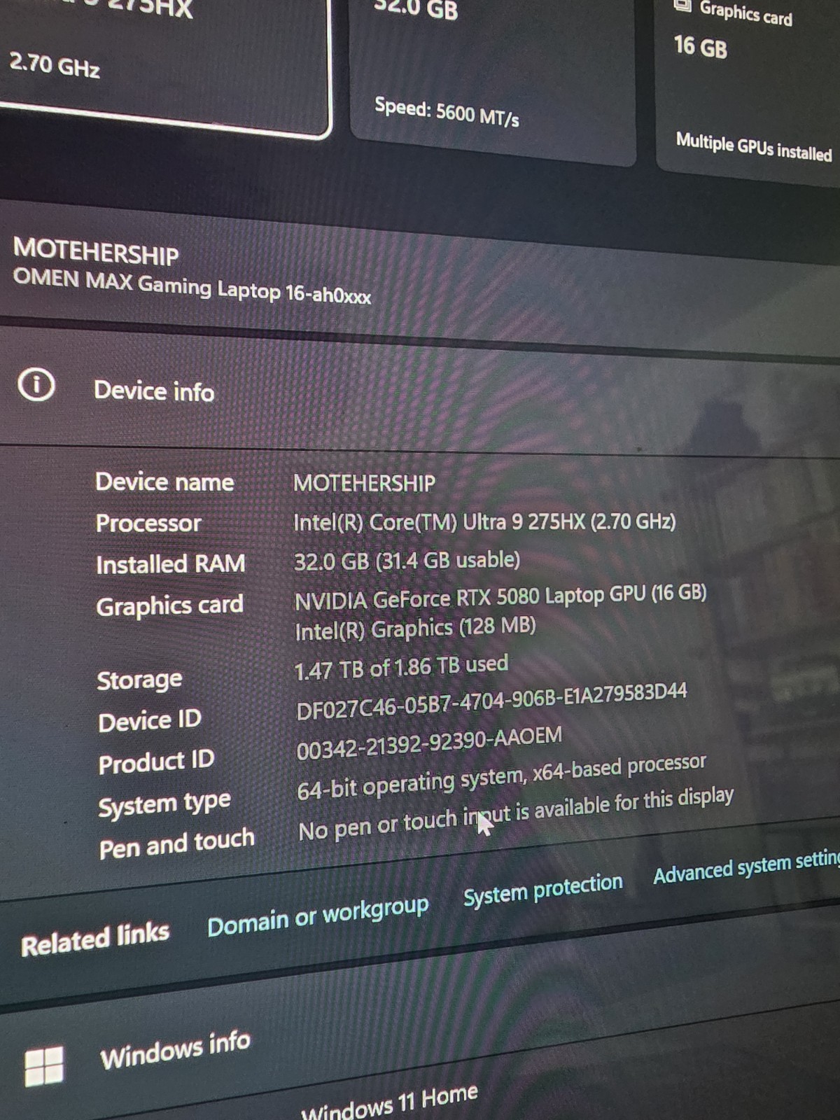 HP OMEN MAX 16″ OLED 240Hz | RTX 5080 (16GB) | Intel Core Ultra 9 | 32GB | 2TB