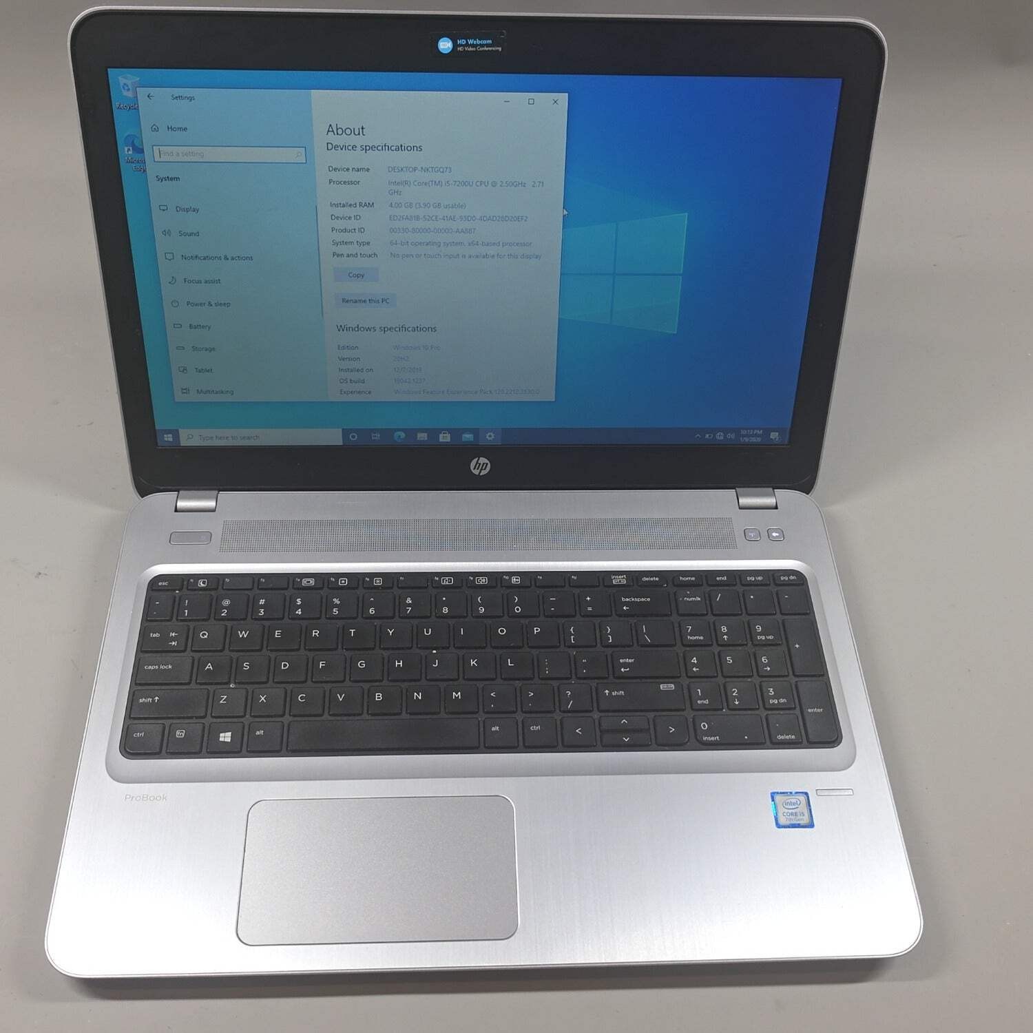 HP ProBook 450 G4 i5-7200U 2.7GHz 4GB RAM 320GB SSD