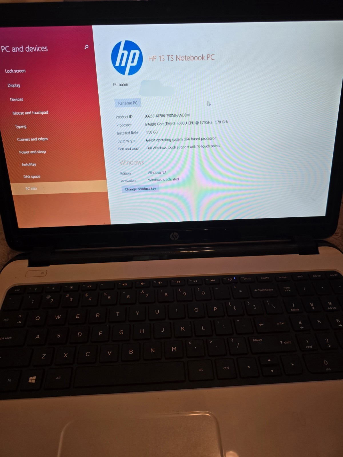HP TouchSmart 15-r100 15.6″ Touchscreen LCD Laptop Intel Pentium N3540 Quad-core