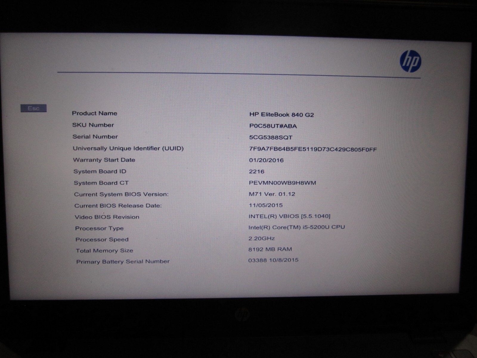 HP EliteBook 840 G2 Laptop Core i5 2.2 GHz 8GB RAM NEW 256GB SSD Win 10 Pro