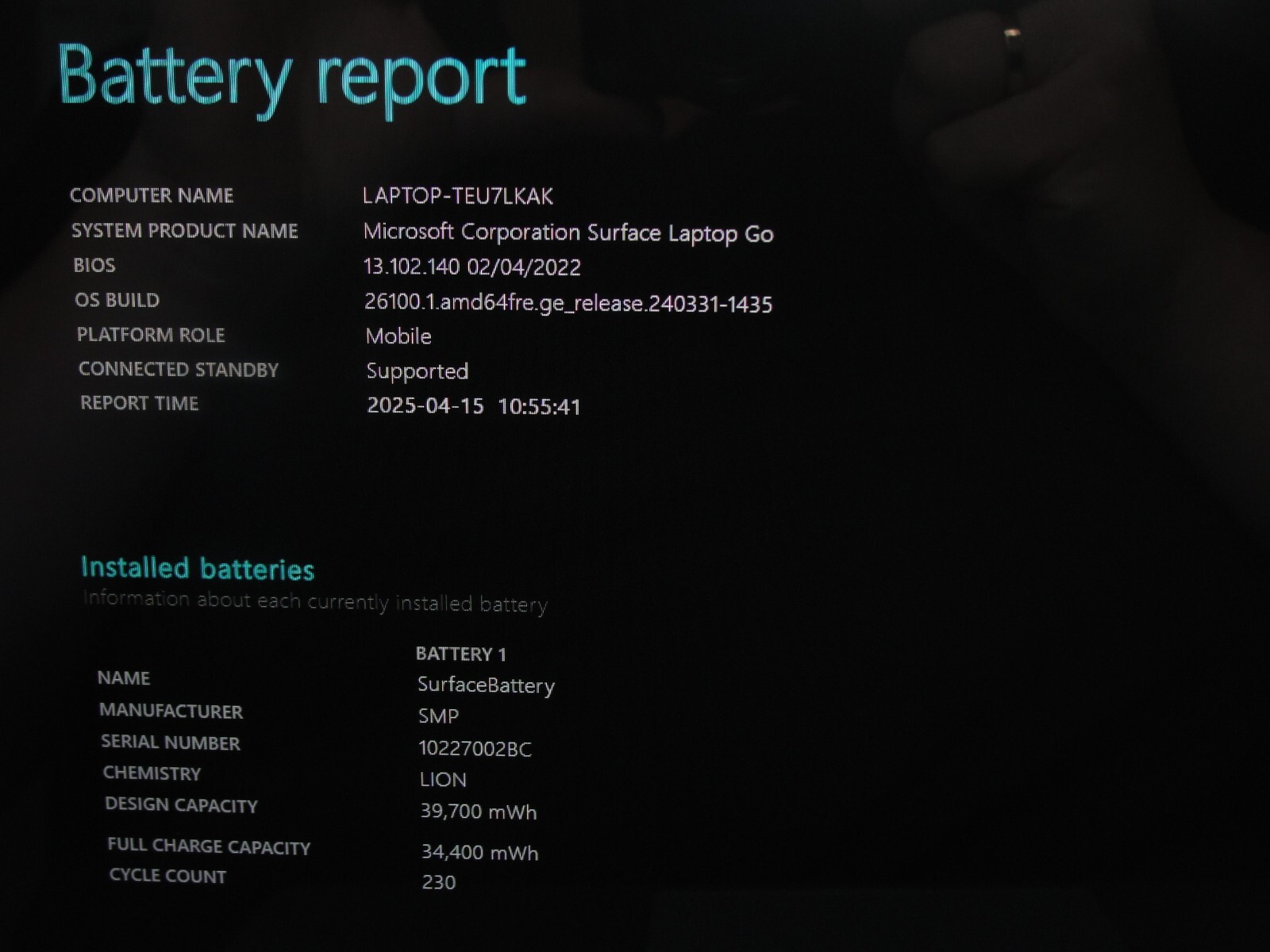 Microsoft Surface laptop Go 1943 12.4” TOUCH HD i5-1035G1 1GHz 8GB 128GB SSD