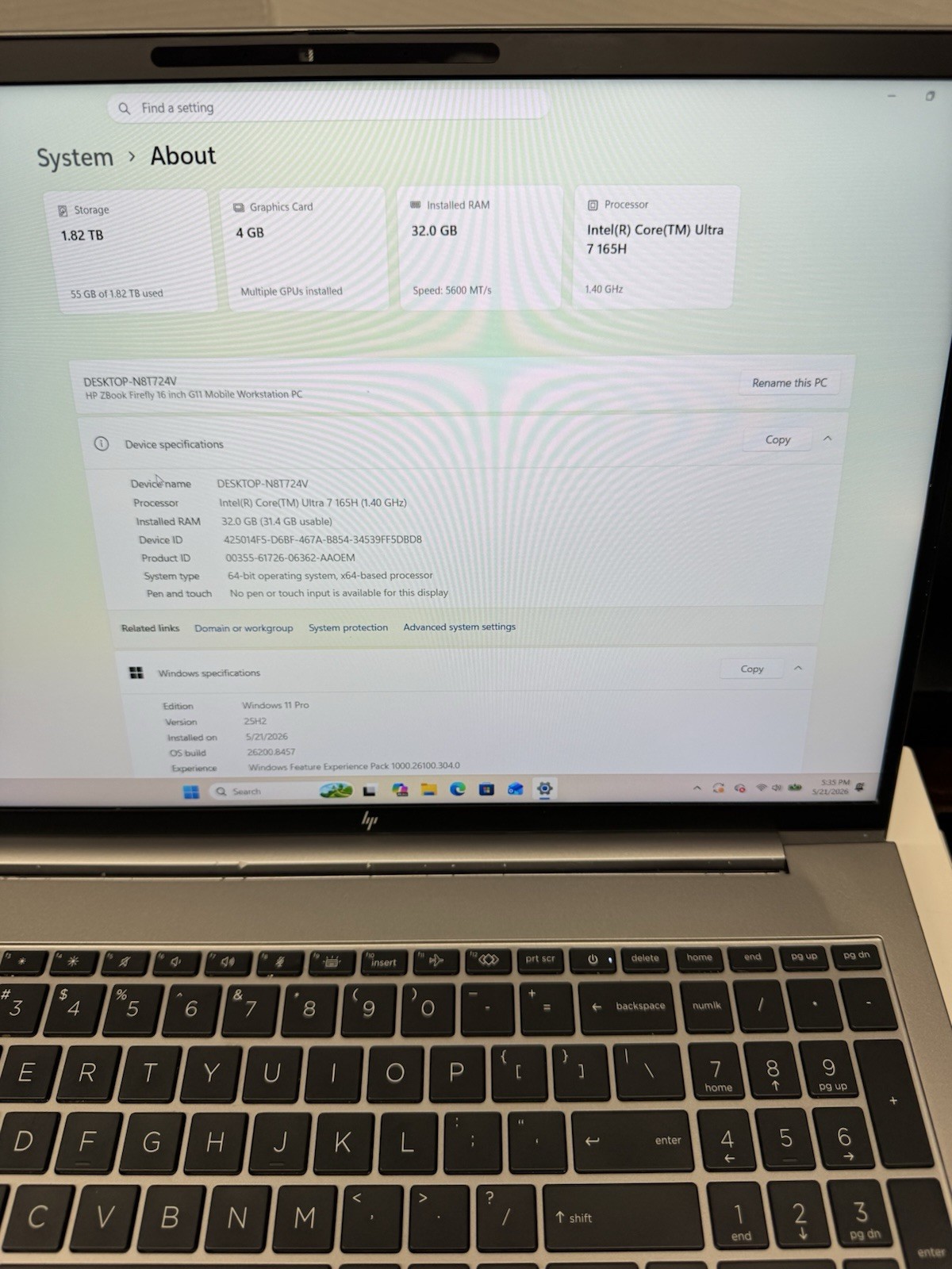 HP ZBook Firefly 16 G11 Mobile Workstation Ultra 7 165H 32GB 2TB RTX A500 Win11