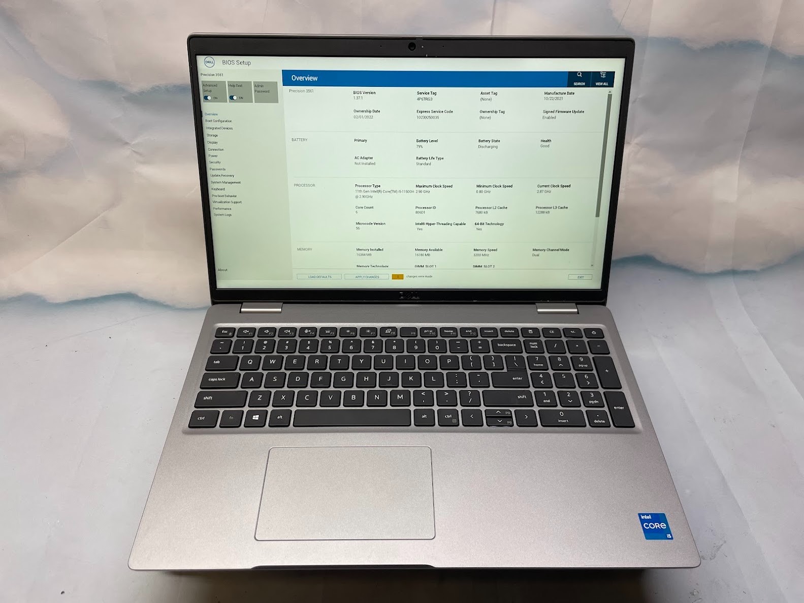 Dell Precision 3561 | i5 11400H | 16GB | Nvidia T600 4GB GPU | NO AC | NO DRIVE