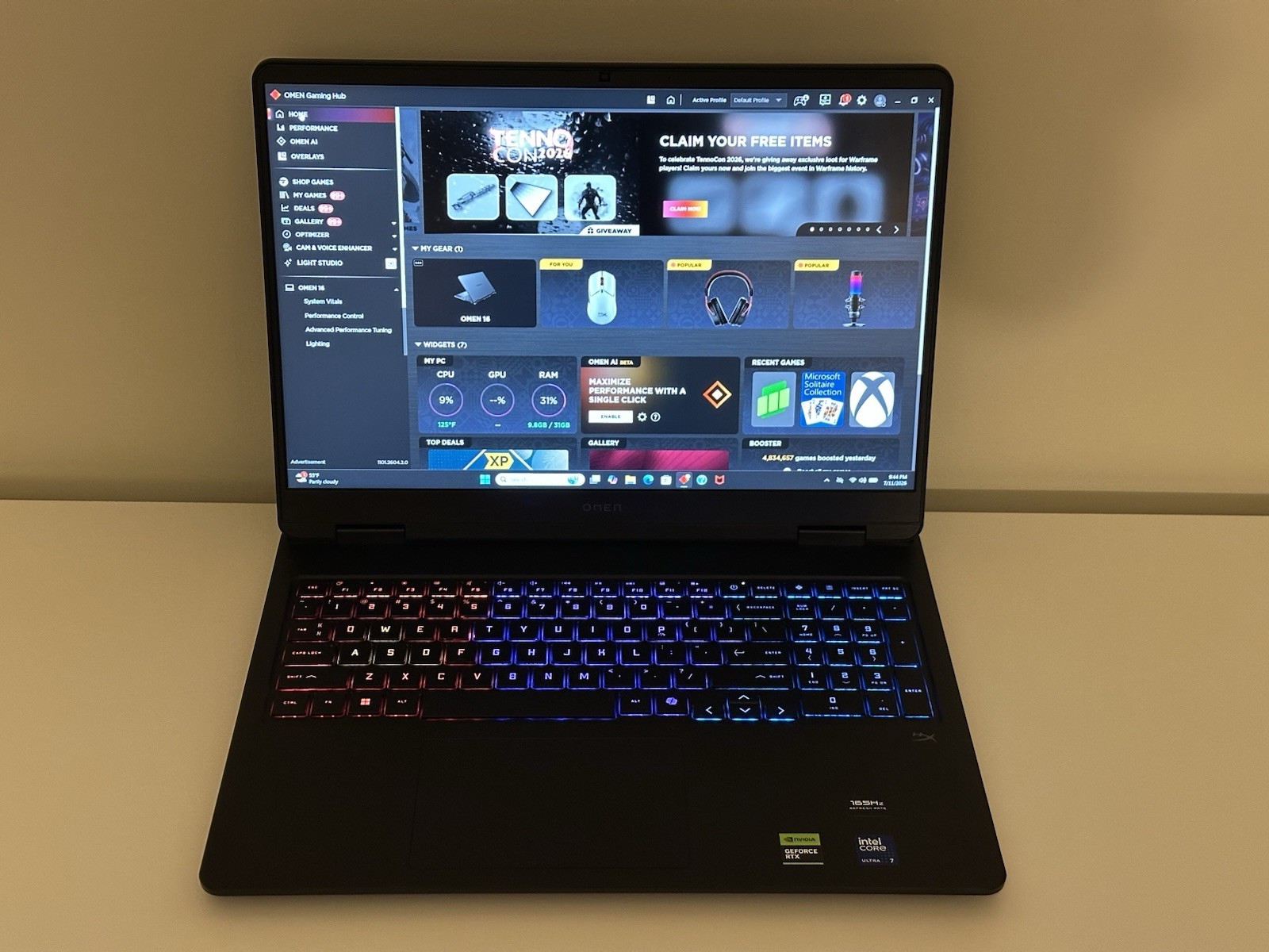 HP OMEN Slim 16-an0003nr 16″ FHD+ 165Hz Ultra 7 255H RTX 5070 32GB 1TB Warranty