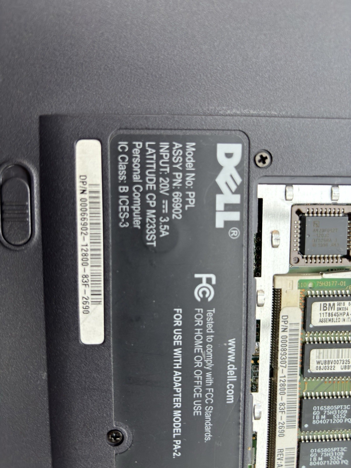 Dell Latitude CP M233ST, Boots to BIOS, Pentium 233MHz 128MB RAM, 3GB HDD, NO OS