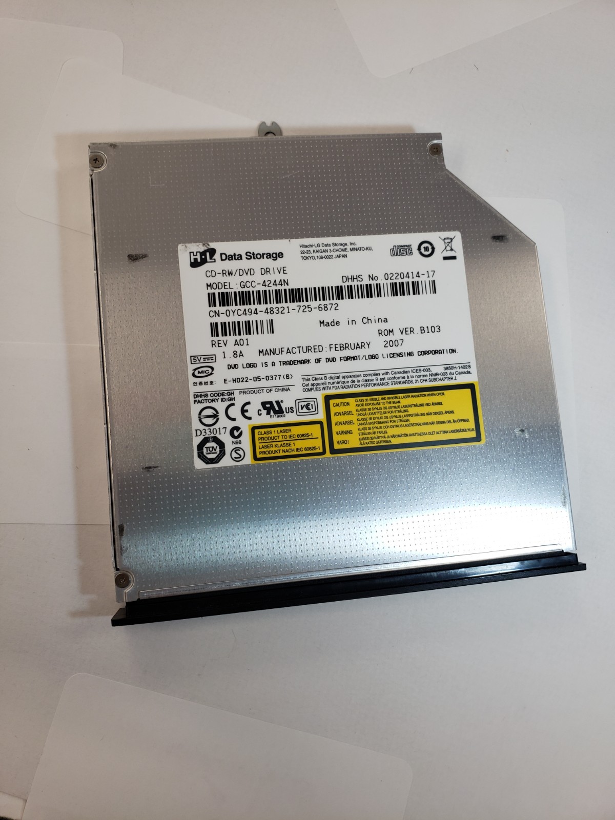 Hitachi LG DVD/CD-RW drive for laptops GCC-4244N. pre-owned