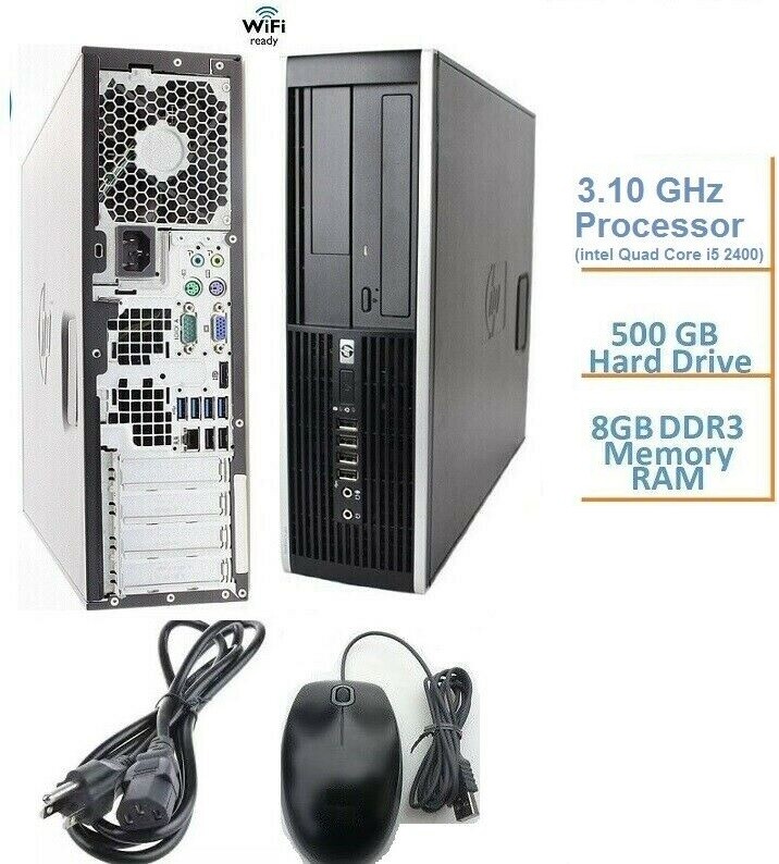 HP Pro 6200 Quad Core i5 3.10GHz 8GB RAM 500GB HDD DVD-RW Windows 10 Pro Wi-Fi