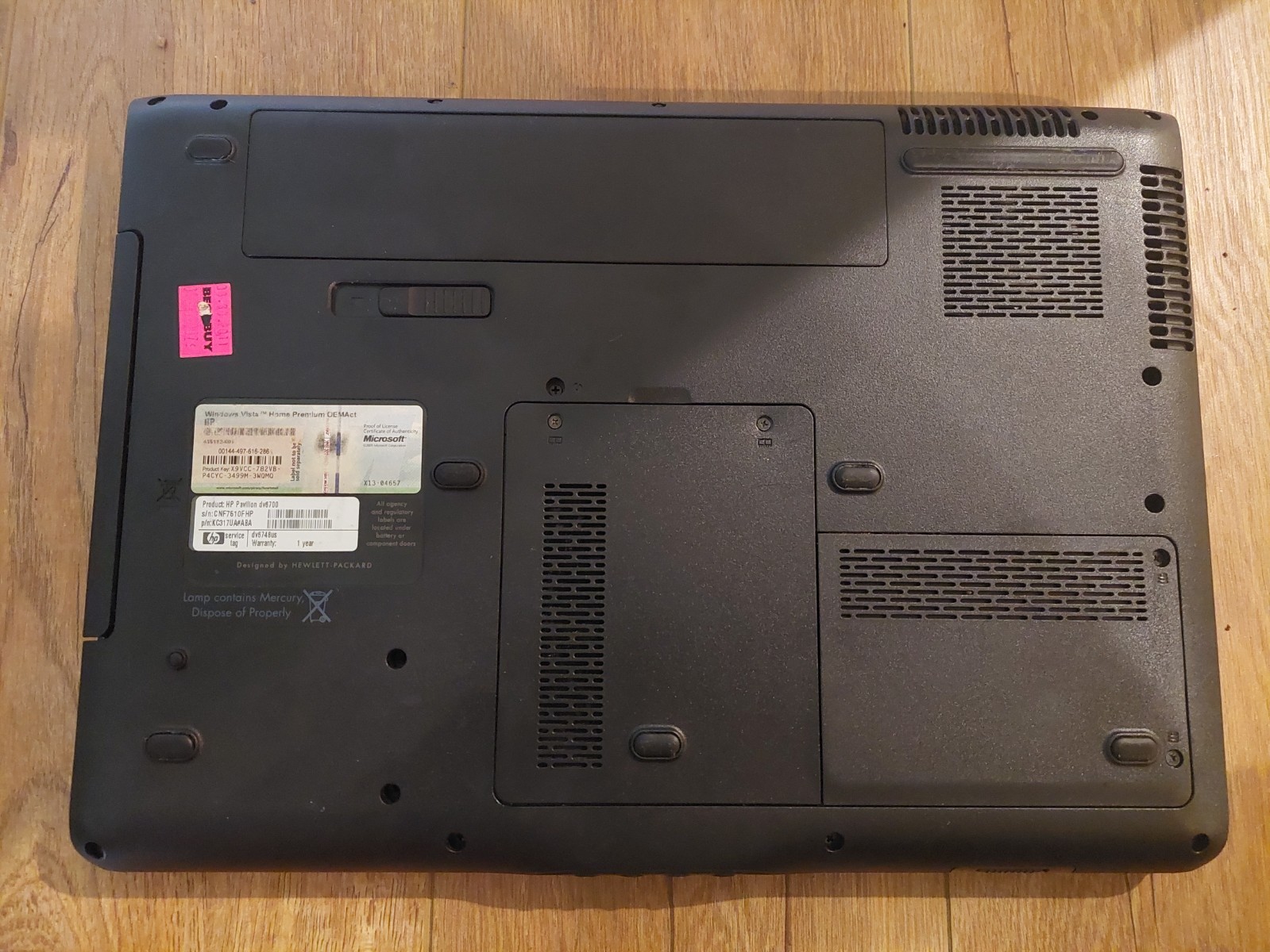 HP Pavilion DV6700 Laptop AMD Turion 2008 Not Working Does Not Turn On For Parts