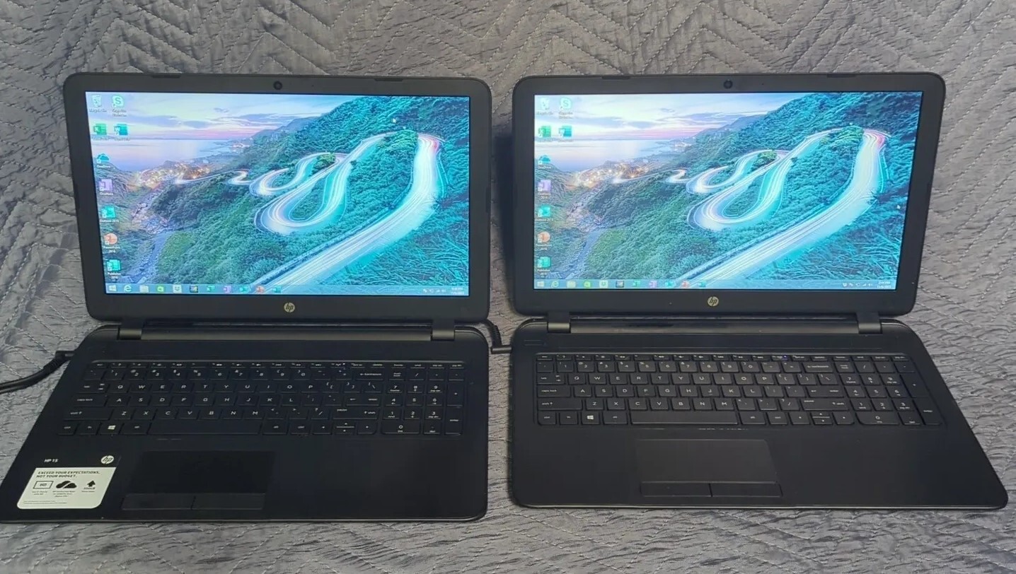 Lot Of 2 15.6in HP Laptop + MS Office (AMD CPU, 4GB RAM, 500GB)