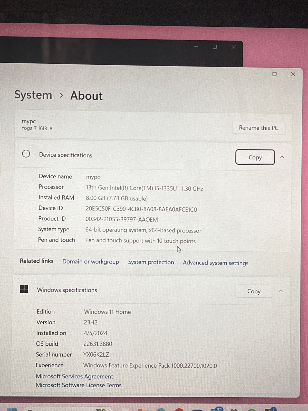 Lenovo Yoga 7 16IAP7 16″ (500GB SSD, Intel Core i5 13th Gen., 1.30 GHz, 8GB)…