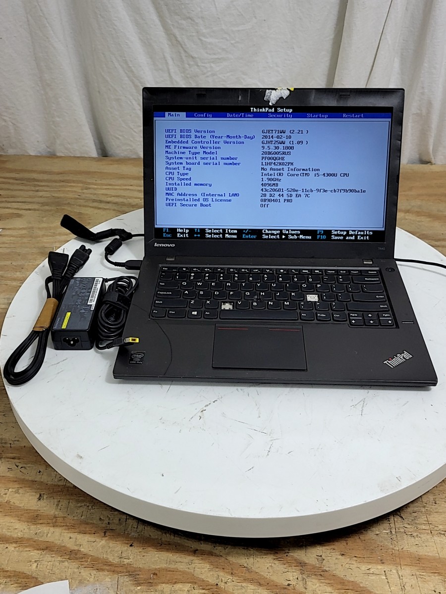 LENOVO ThinkPad T440 20B6005RUS Laptop Intel Core I5-4300U 4GB 500GB SEE NOTES