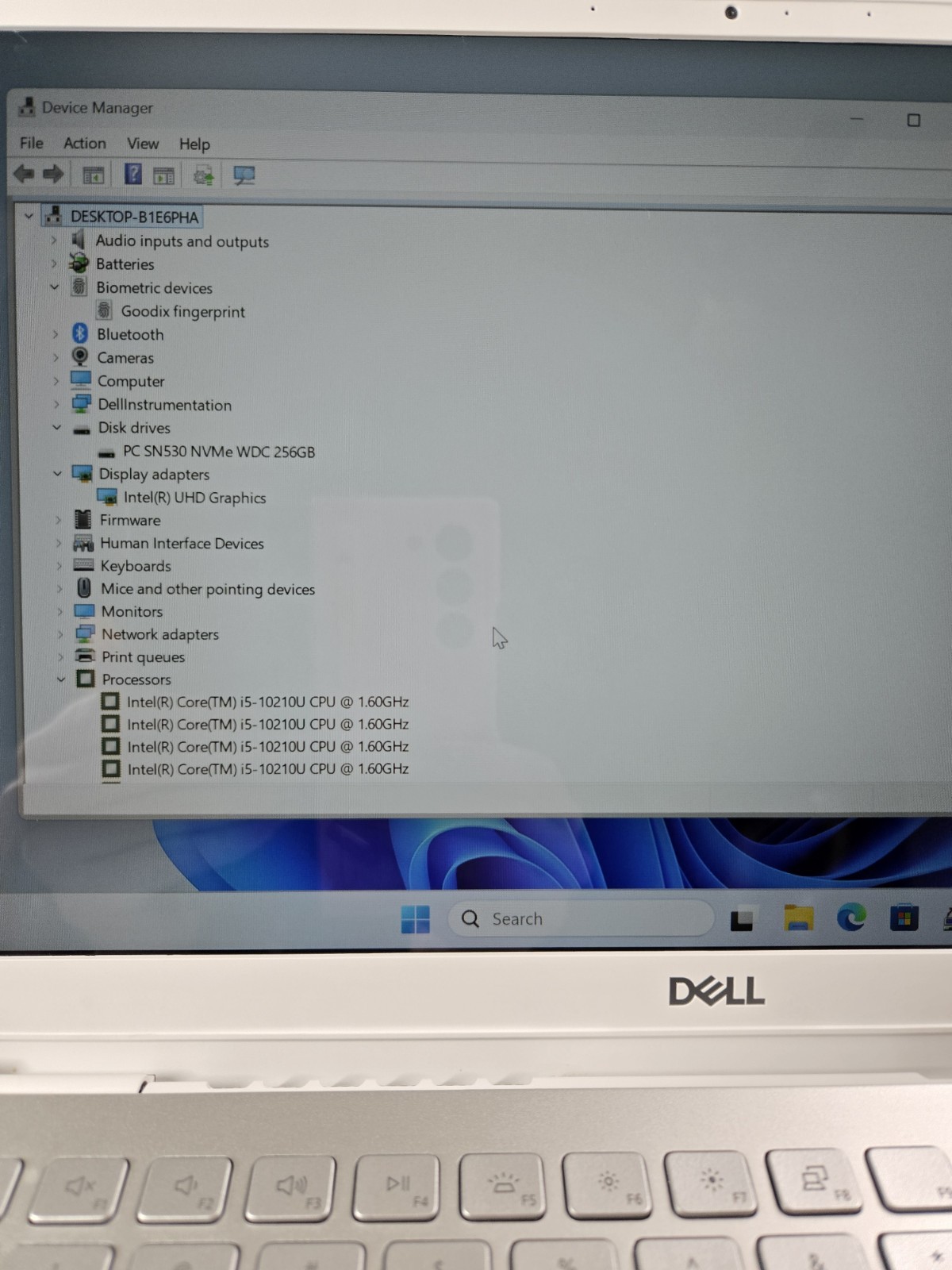 DELL Inspiron 5391 i5-10210U 1.6GHz 8Gb RAM 256Gb NVMe Win11Pro