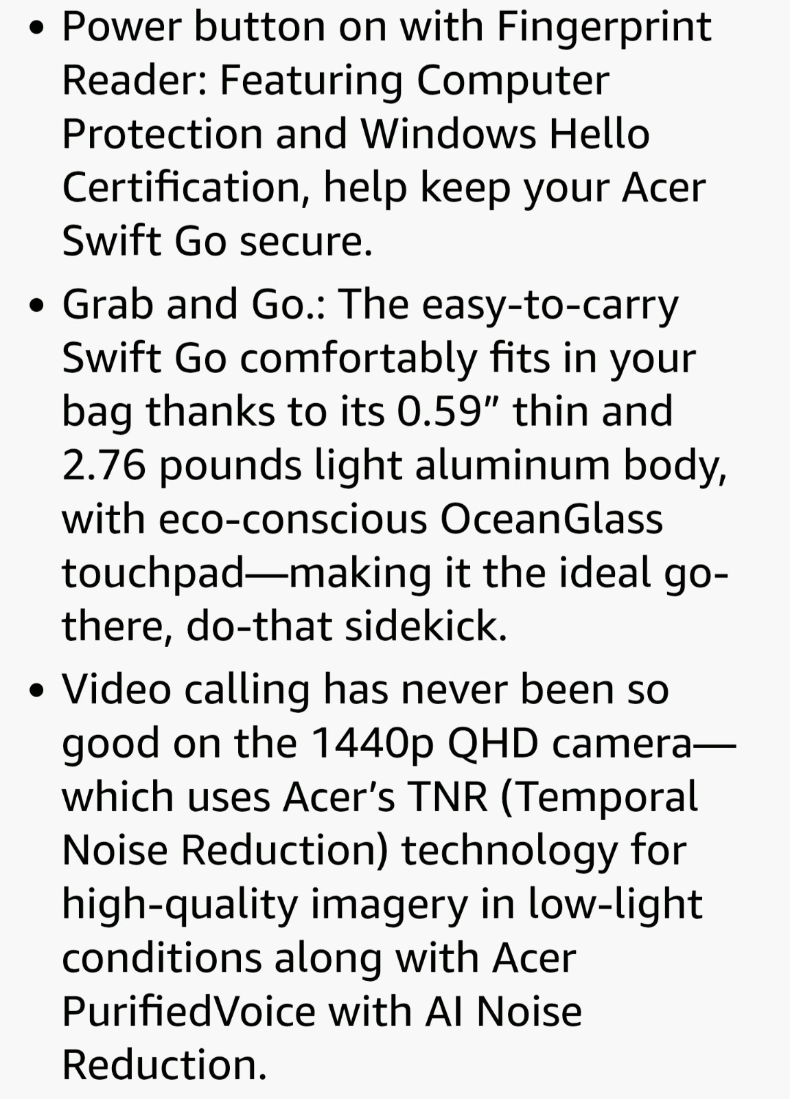 Acer Swift Go Intel Core i7 – Evo Thin & Light – (SFG14-71T-72QV) 65w charger!