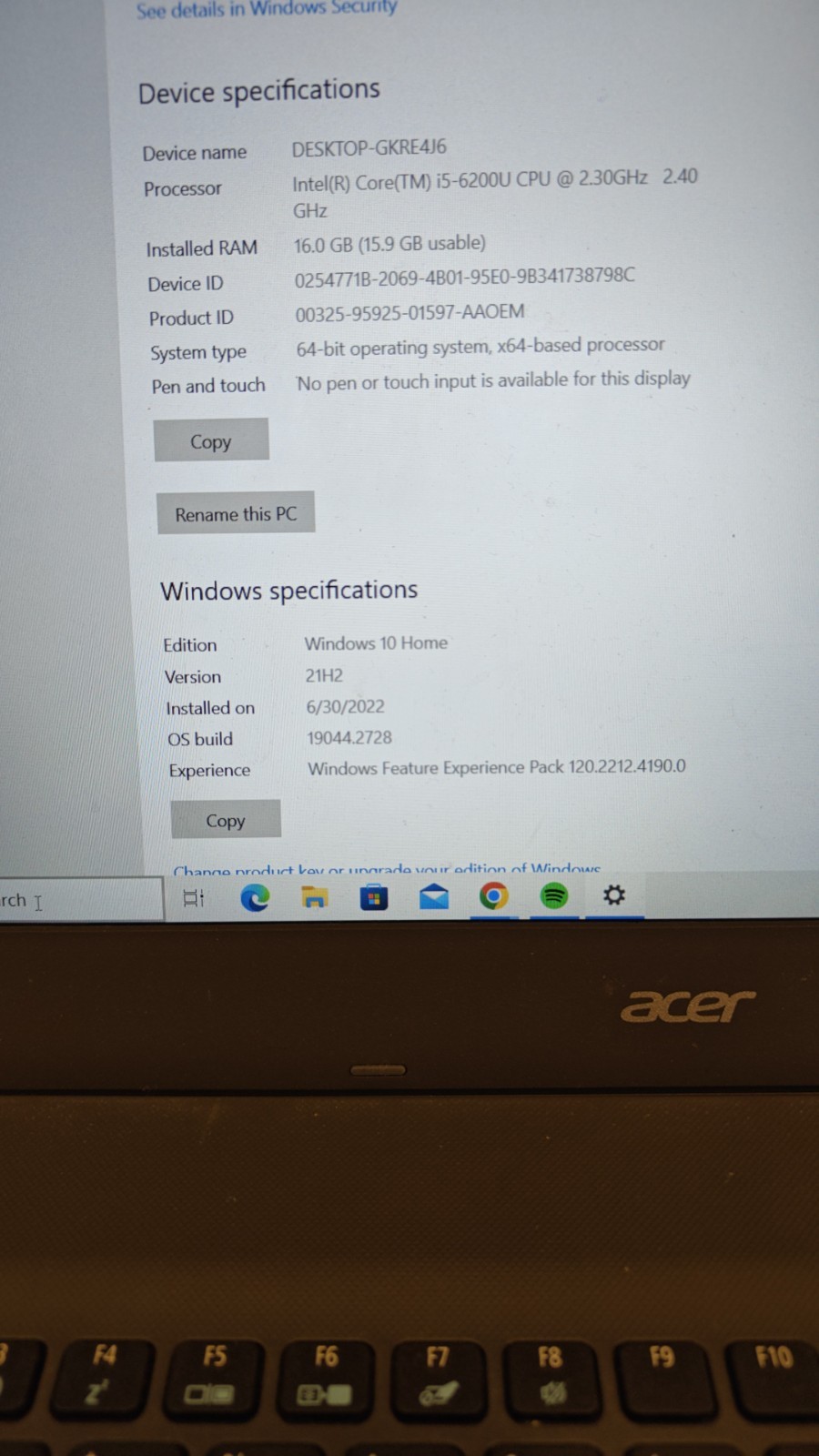 Acer Aspire 5 15.6″ Laptop Intel i5 16GB RAM