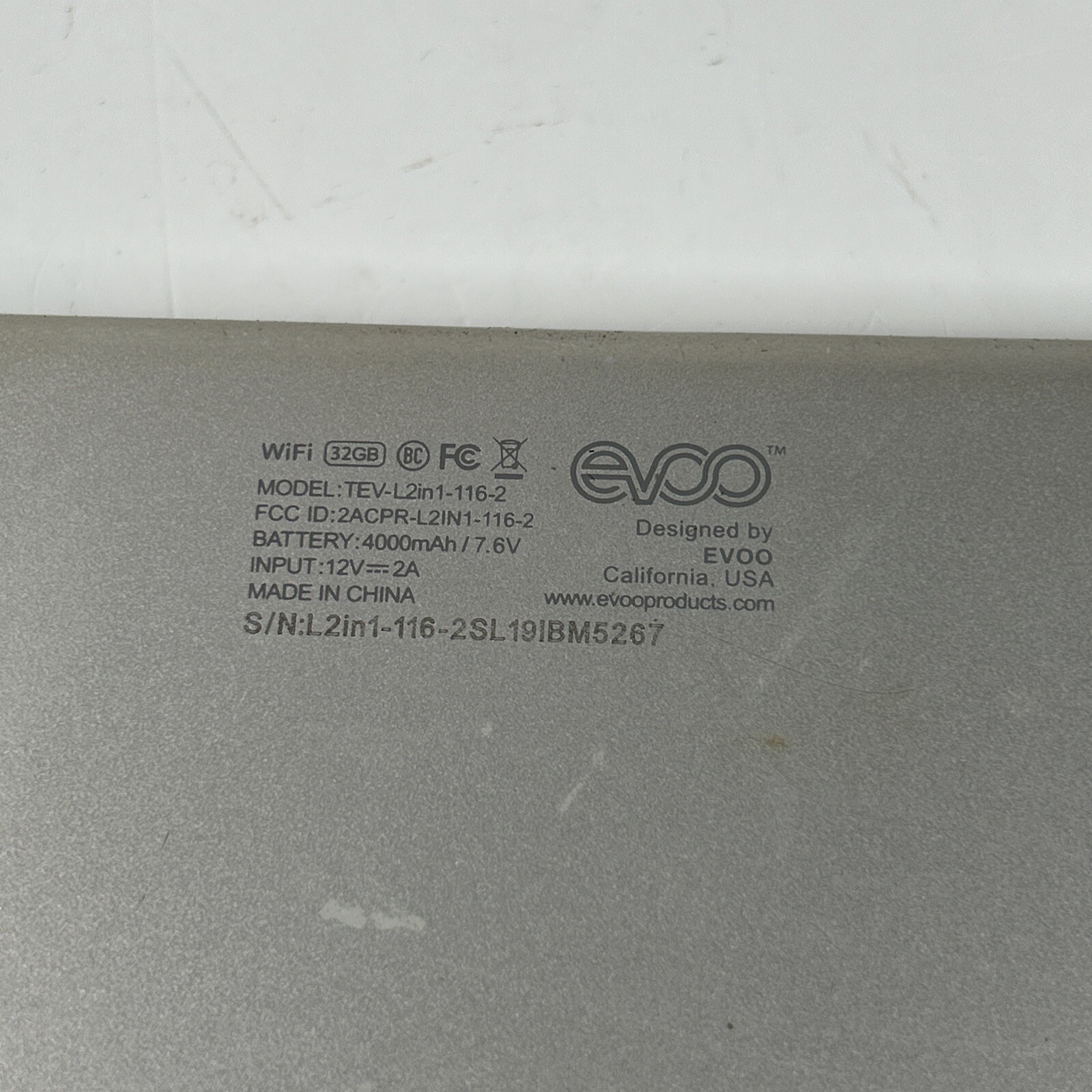 Evoo Laptop TEV-L2in1-116-2 Win 10 32GB 4GB RAM WiFi Intel