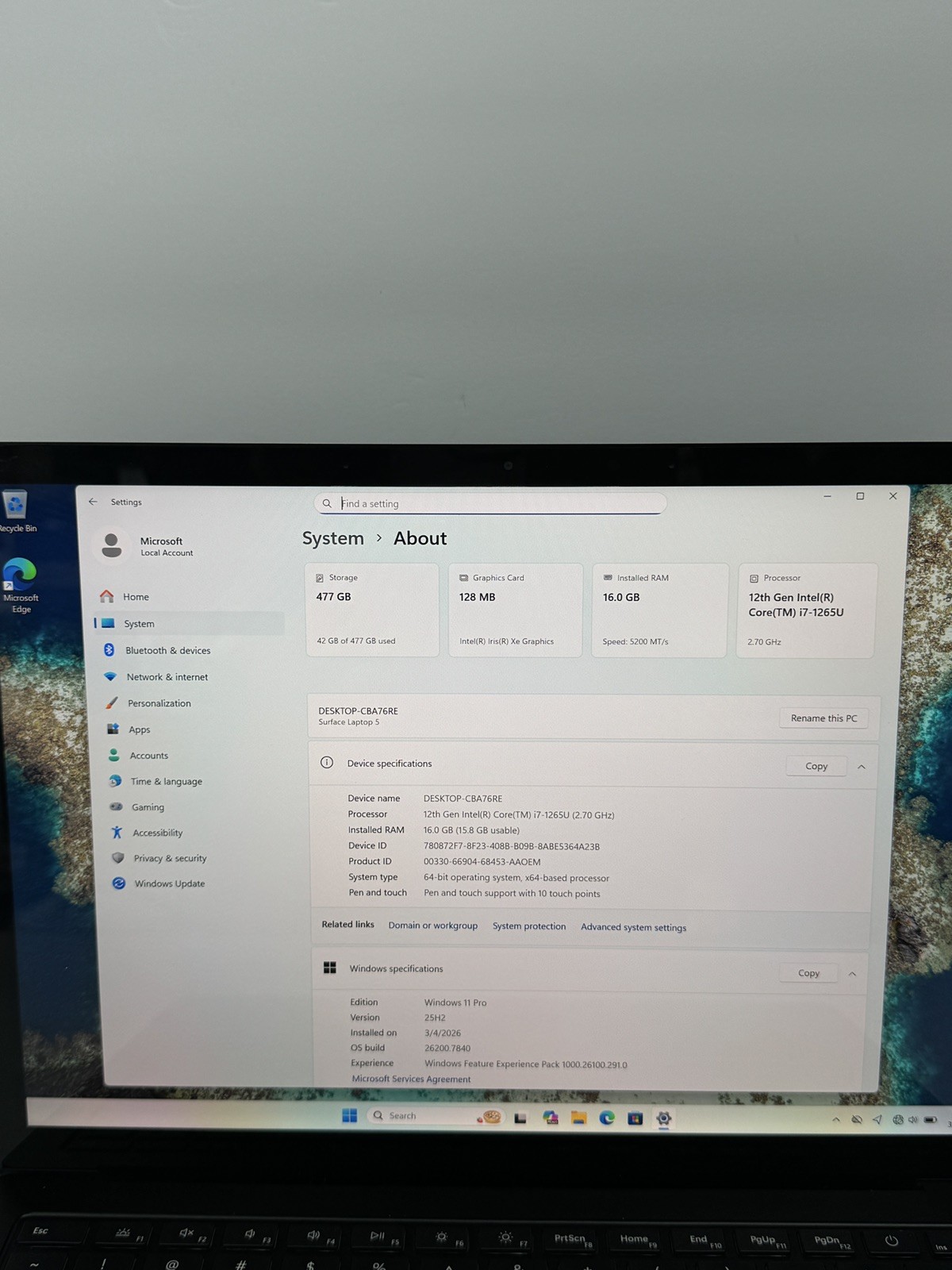 Microsoft Surface Laptop 5 13.5”/ 2.7GHz i7-1265U 16GB/512GB SSD/Win11/ USED ‼️