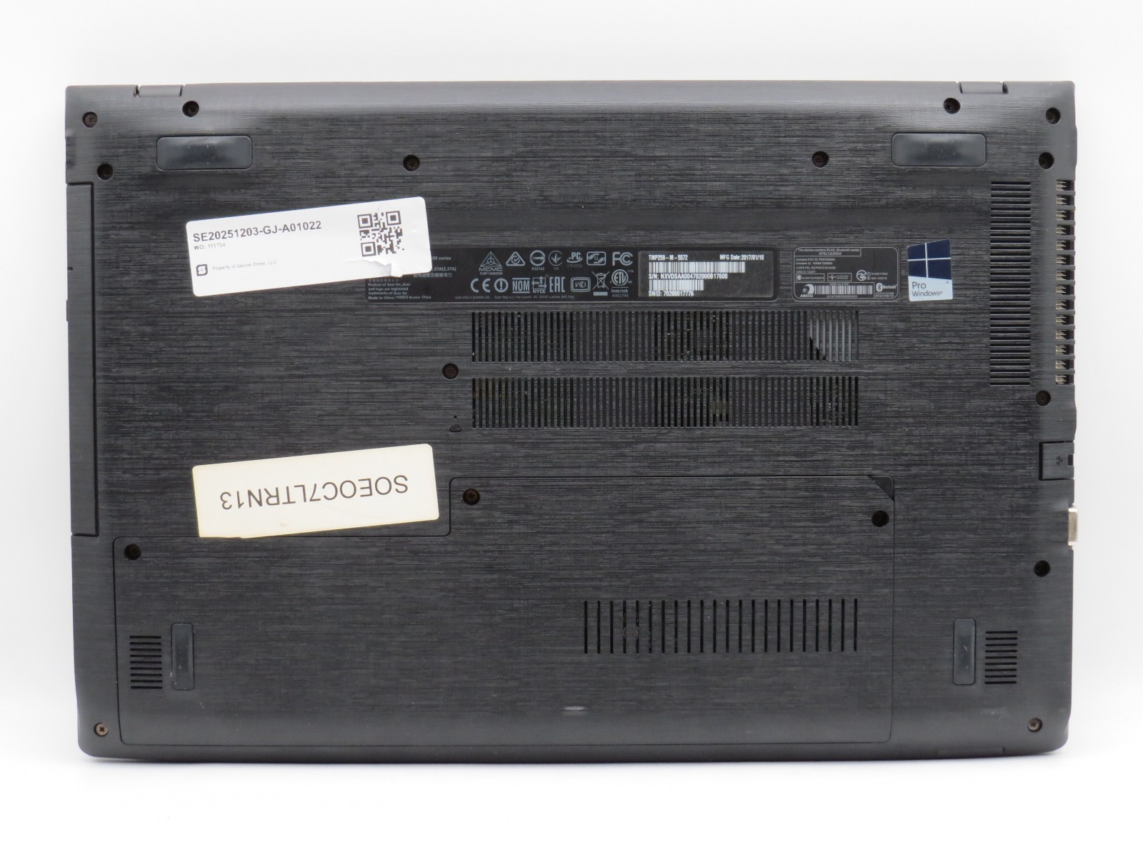 Acer TravelMate P259 i5-6200U @ 1.6Ghz 4GB DDR4 HD 520 15.6″ NO HDD/OS/AC PARTS