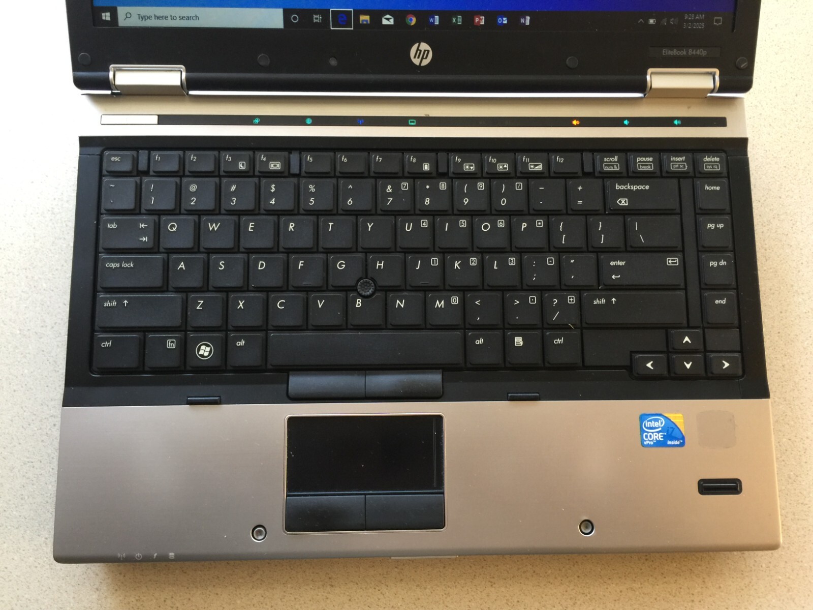 HP 8440P, i7-620M, Windows 10 Pro, 8GB Ram, 512GB SSD, MS Office
