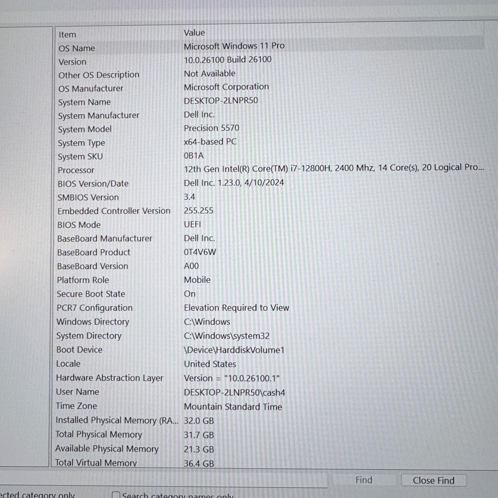 Dell Precision 5570 15.6″ Intel i7-12800H 32GB 1TB NVIDIA RTX A1000 Laptop #H461