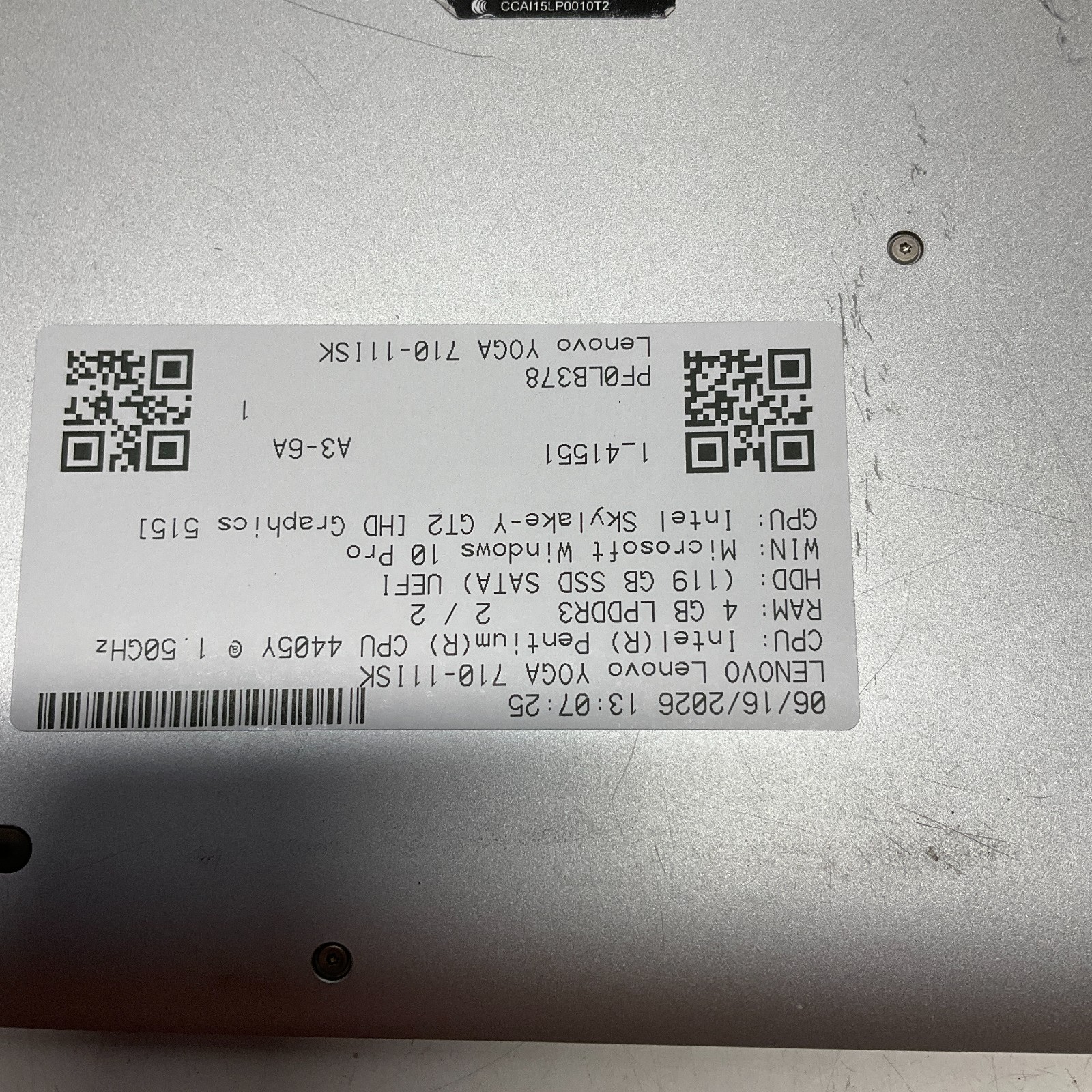 Lenovo Yoga 710-11ISK 11.6″ Touch Intel Pentium 4405Y 1.5GHz 4GB 128GB SSD Win10