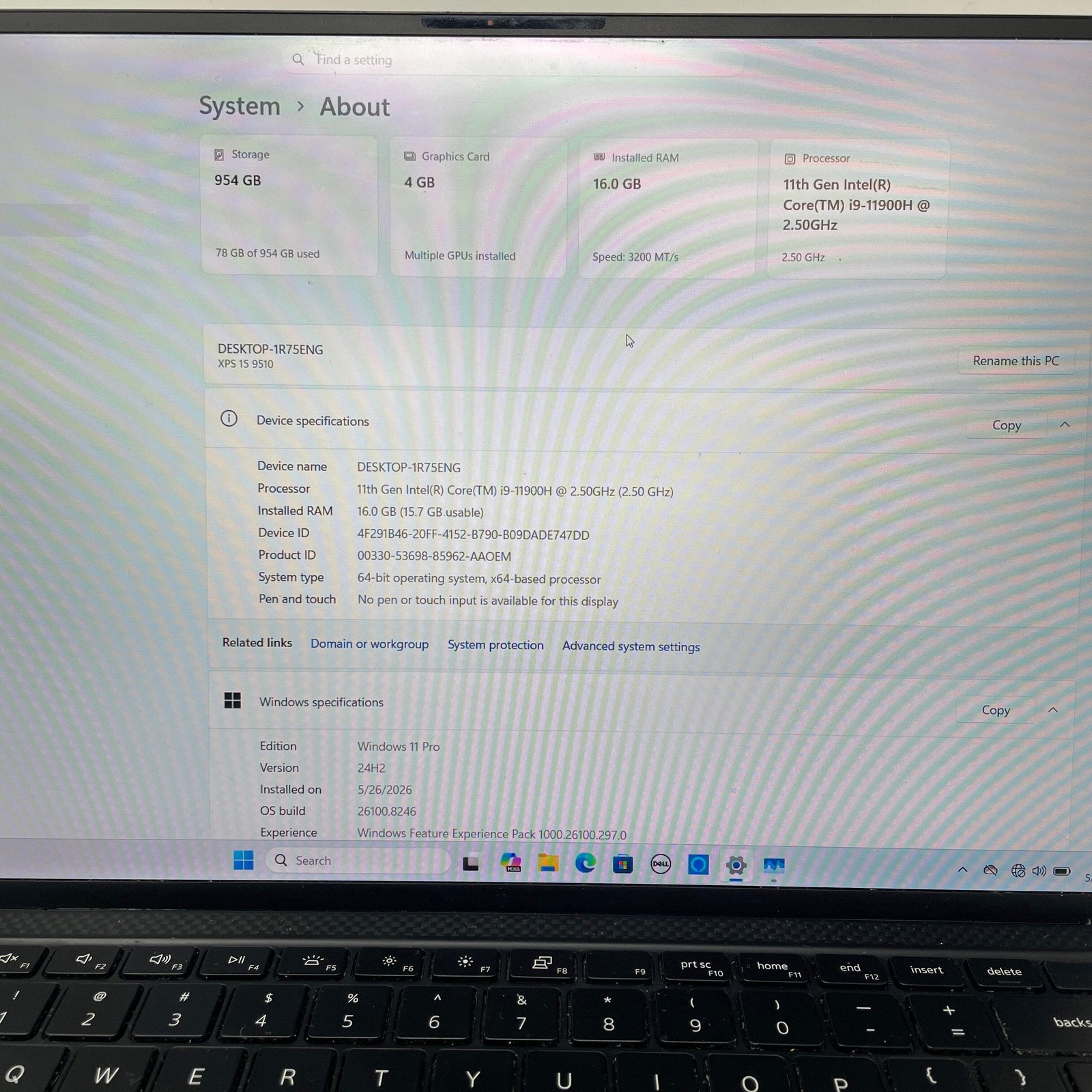Dell XPS 9510 15.6″ i9-11900H 2.5GHz 16GB RAM 1TB SSD GeForce RTX 3050 Ti
