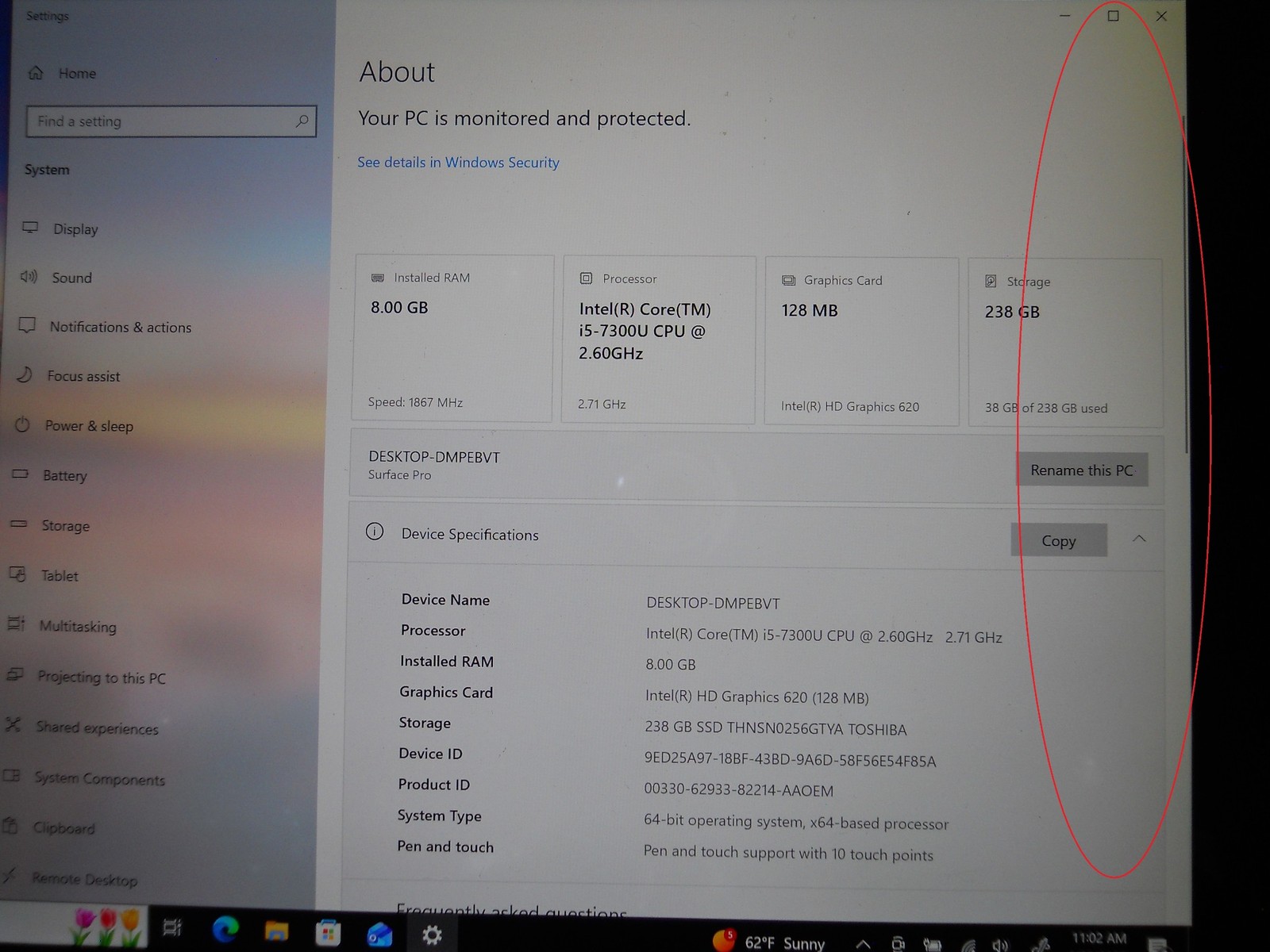 Microsoft Surface Pro 5 1807 LTE Core i5 7300U 8GB 256GB Windows 10 Complete
