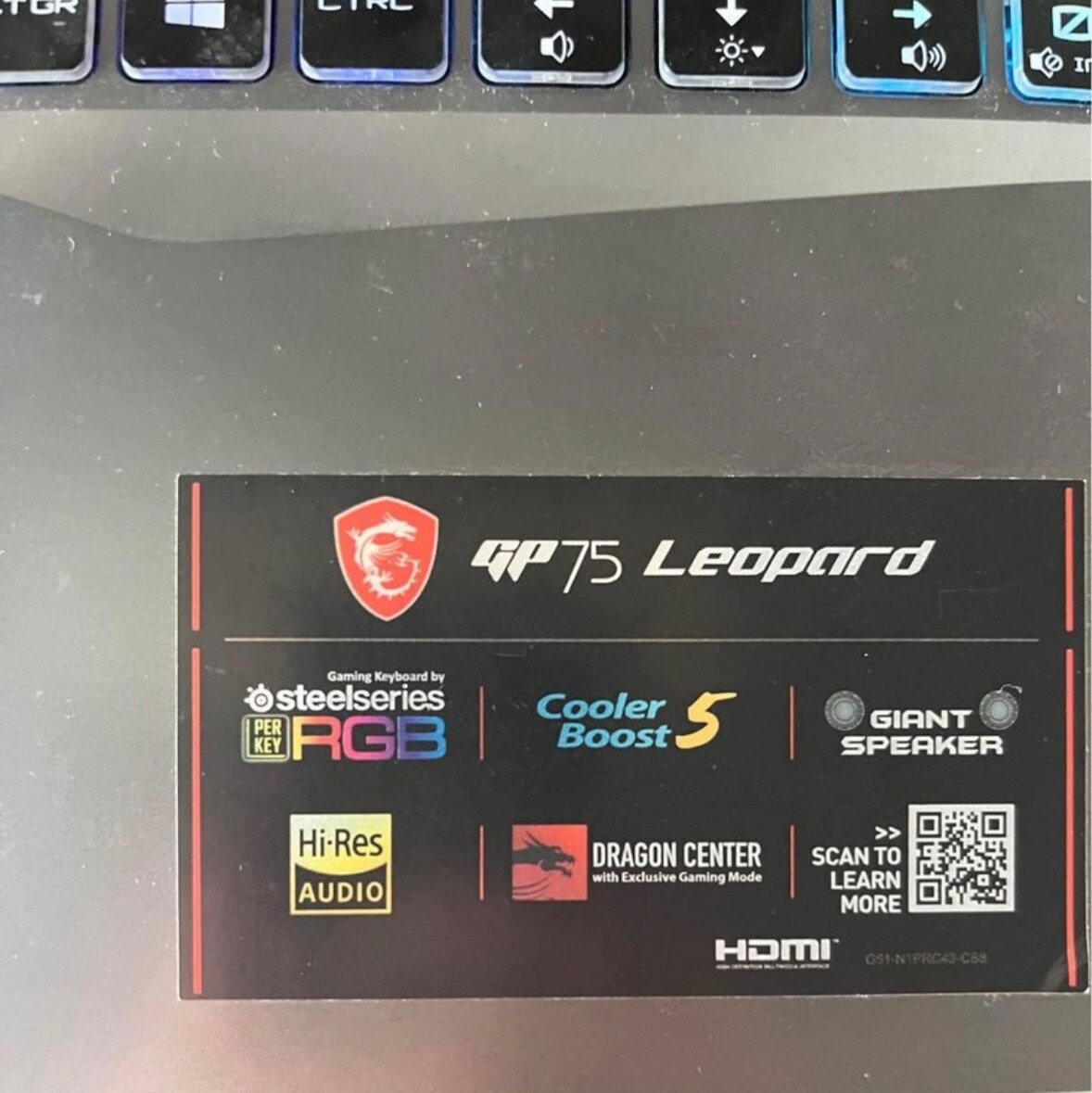 MSI GP75 Leopard 10SFK 17.3” RTX 2070 (512GB SSD+added2t, Intel i7 10th Gen.)