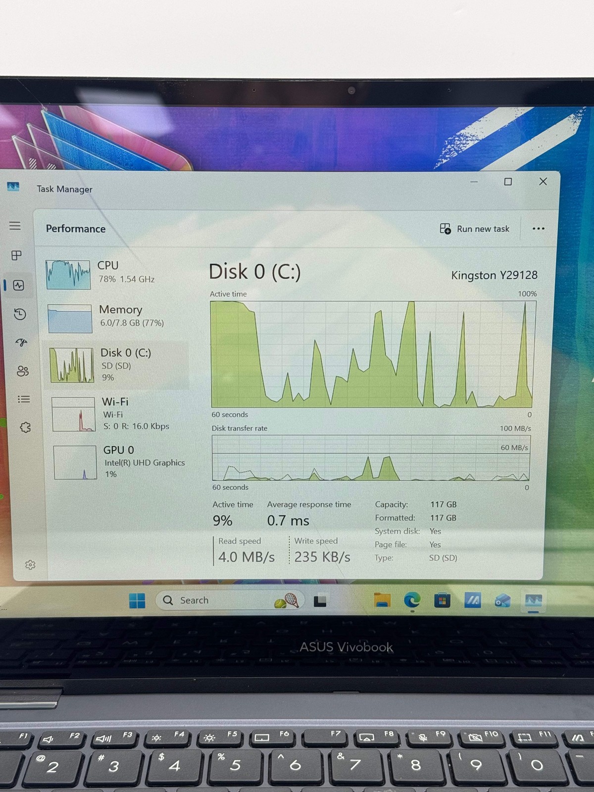 Asus VivoBook Go 14 Intel Pentium 8GB 128GB Damaged Screen For Parts