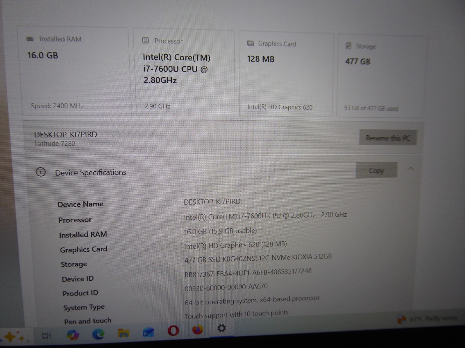 DELL LATITUDE 7280 LAPTOP INTEL i7-7600U 2.8GHz 16GB 512GB WINDOWS 10 PRO Wi-Fi