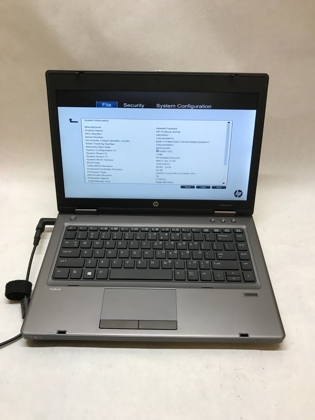 HP ProBook 6470b 14″ Intel i5-3340M 4GB RAM NO HDD/OS For Parts *READ* AS IS -DW