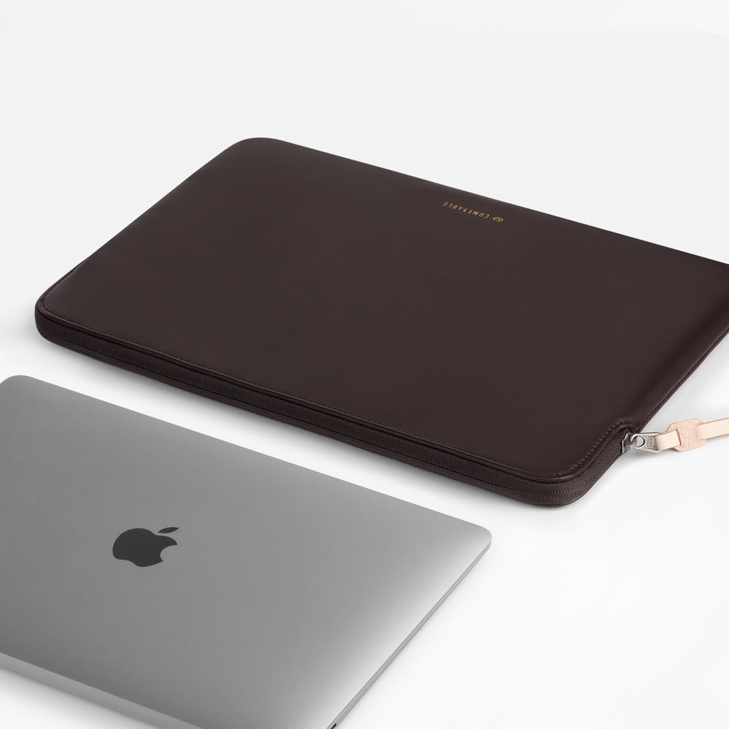 Chocolate Slim PU Leather Sleeve for 13/14 Inch MacBook Air & Pro Laptops