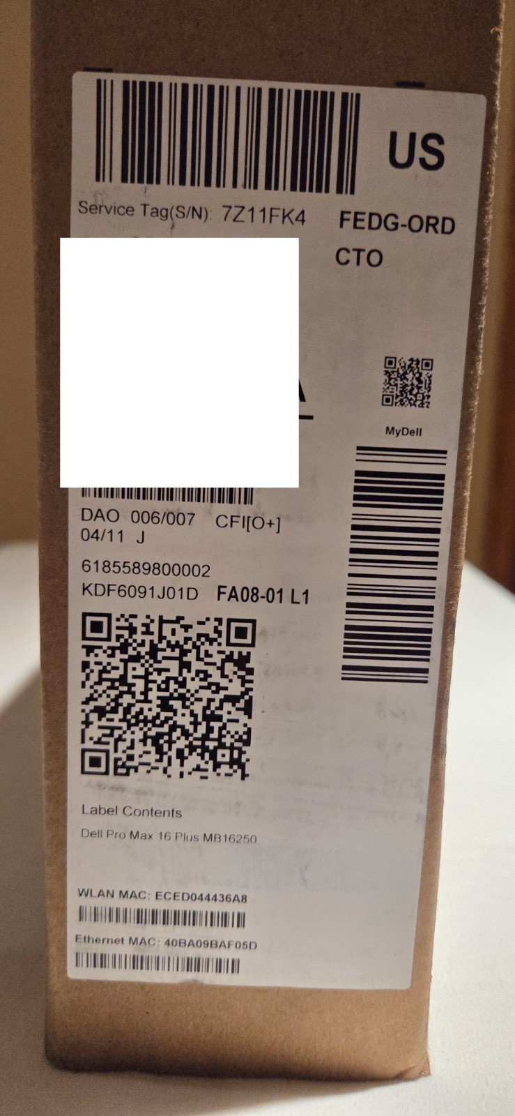 New! Dell Pro Max Plus 16″ MB16250 FHD+ Ultra 7 265HX 32GB 512TB RTX Pro 2000