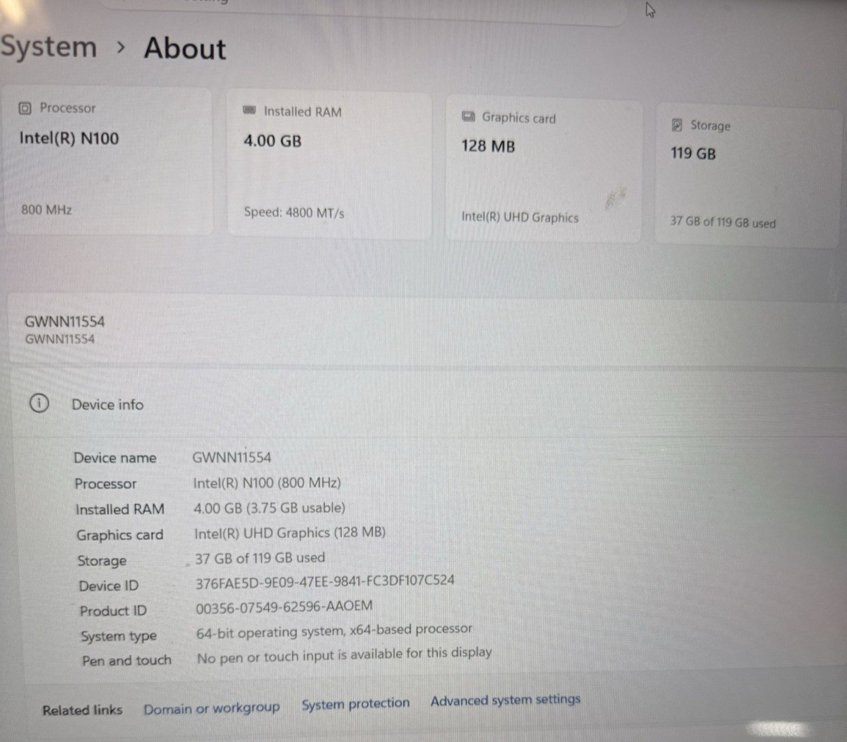Gateway 15.6 FHD Laptop Intel N100 4GB RAM 128GB SSD Windows 11, Black