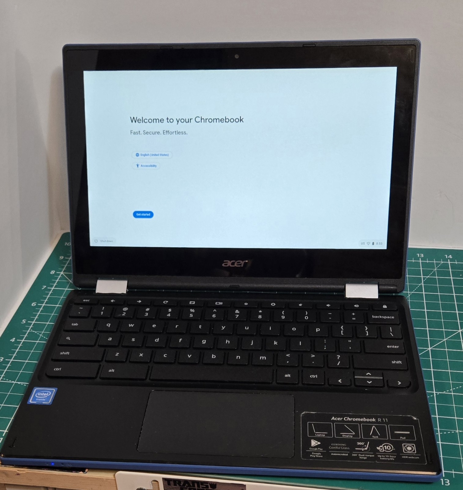 Acer Chromebook R11 CB5-132T C738T Laptop With AC Adapter Charger Power Cord
