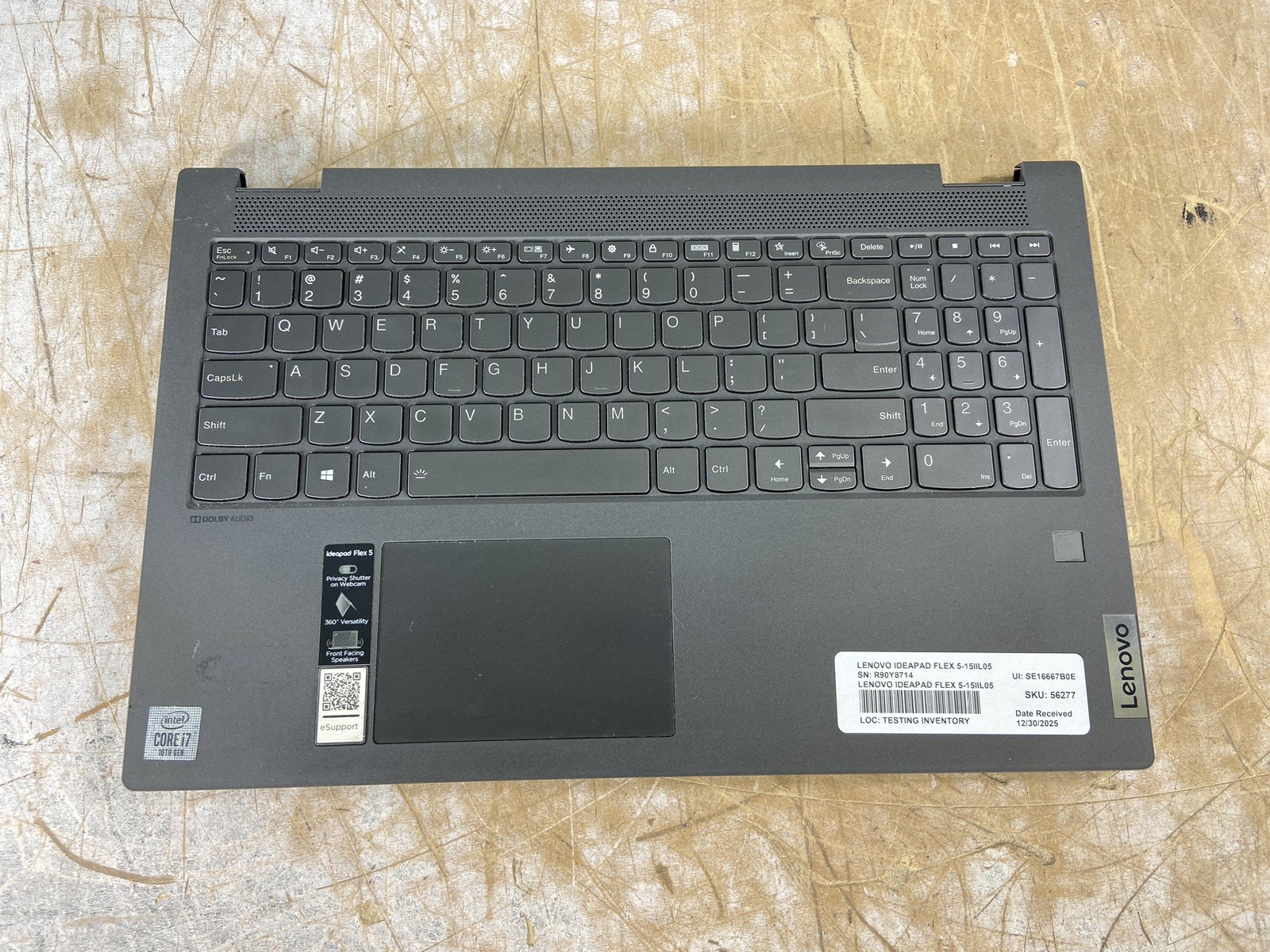 LENOVO IDEAPAD FLEX 5-15IIL05 i7-1065G7 @ 1.30GHz, 16GB RAM, NO HDD/OS – (PARTS)