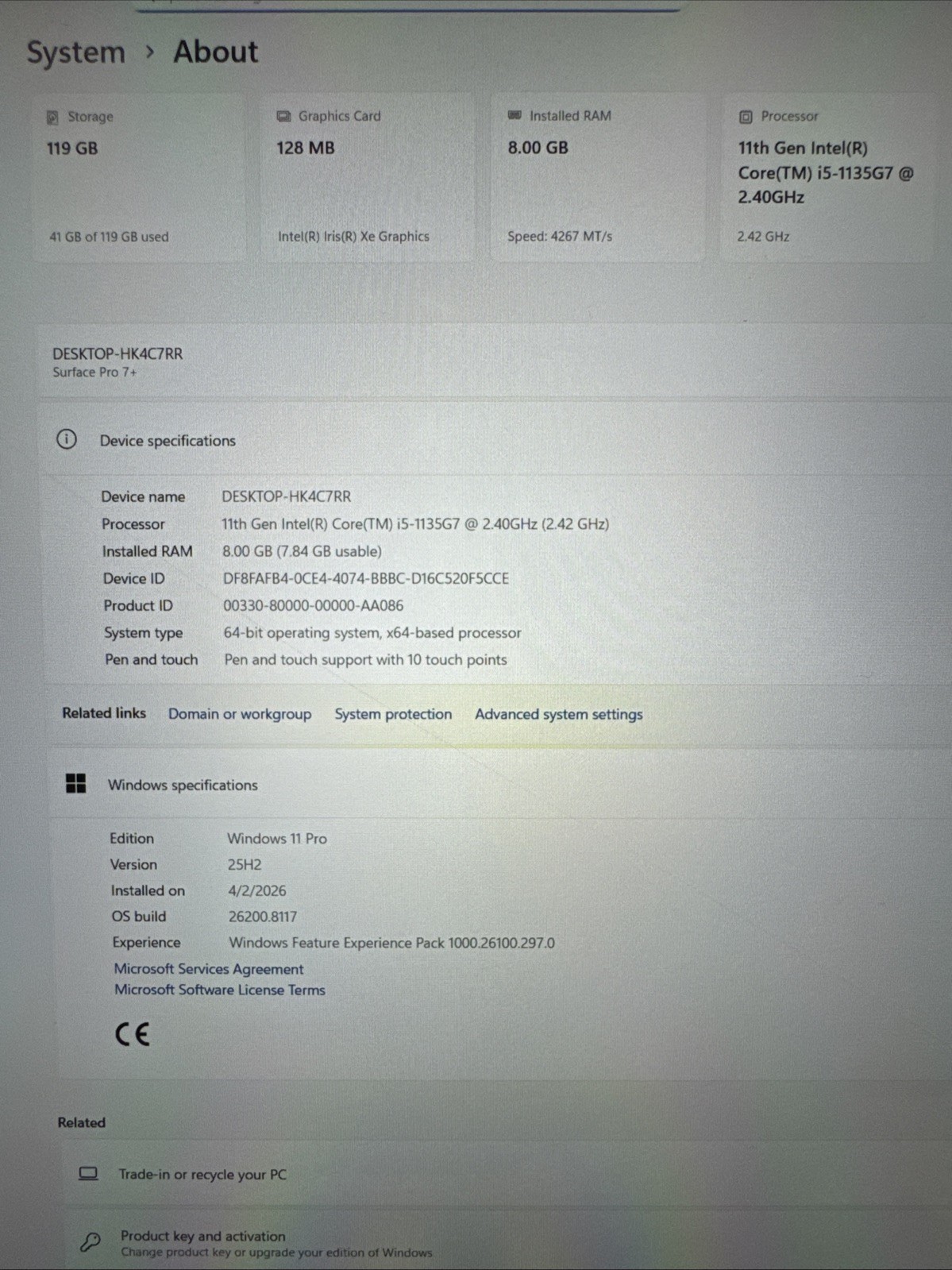 Read! Microsoft Surface Pro 7+ | i5 11th 8GB RAM 128GB SSD | Keyboard