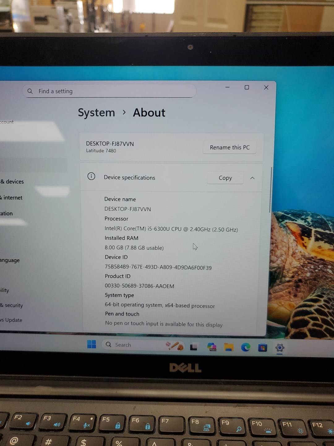 Dell Latitude 7480 14” i5-6300U 2.4GH 8GB DDR4 256GB SSD Win 11 032526-2