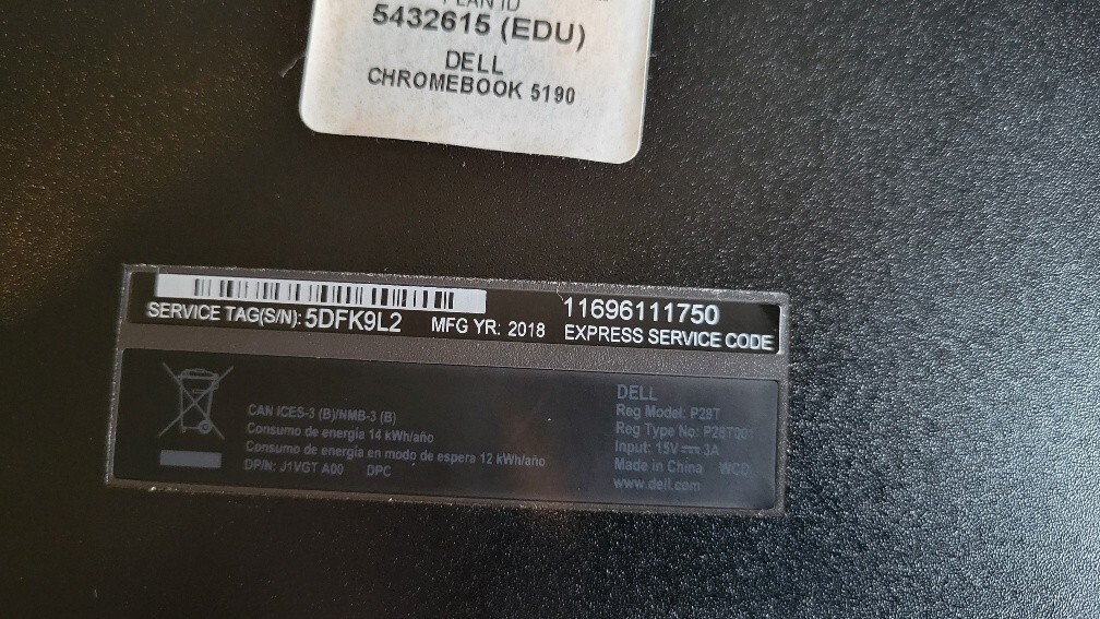 Dell Chrome 5190 Chromebook Celeron Laptop 4GB RAM Excellent