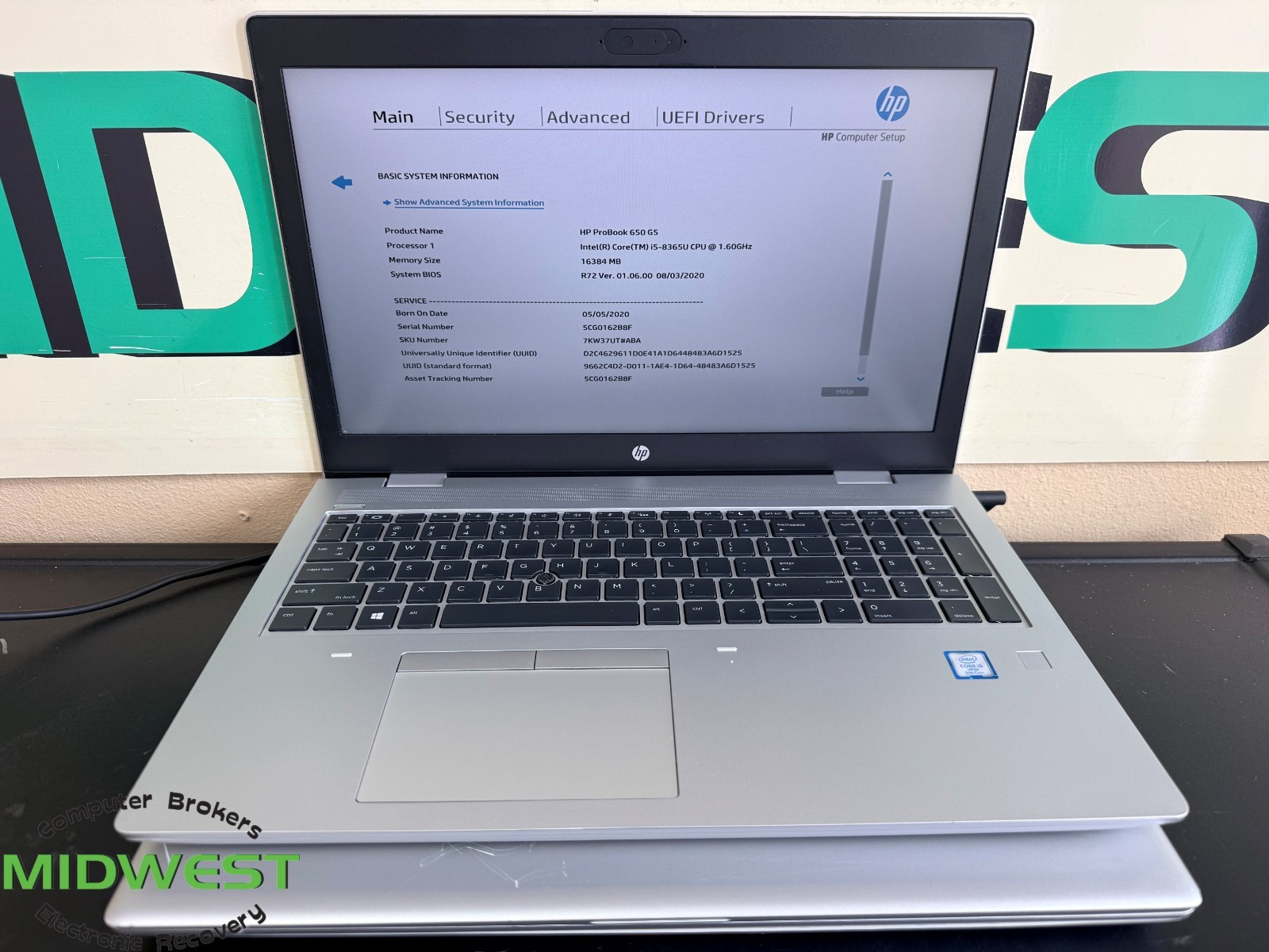(Lot of 2) HP ProBook 650 G5 i5-8365U 1.6GHz Laptops No OS (See Desc.)