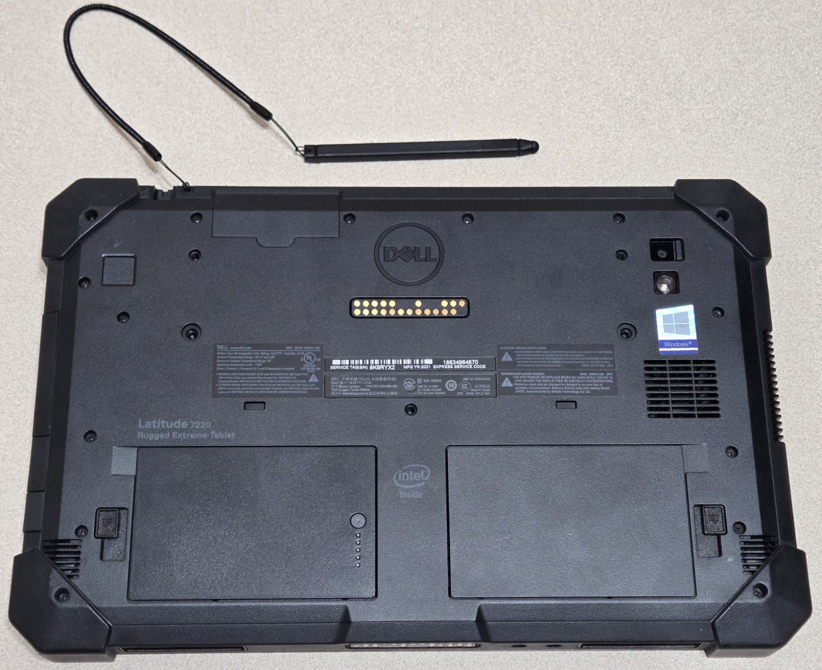 Dell Latitude 7220 Rugged Extreme Tablet i5-8365U 8GB 256GB WWAN Win11 Pro B2