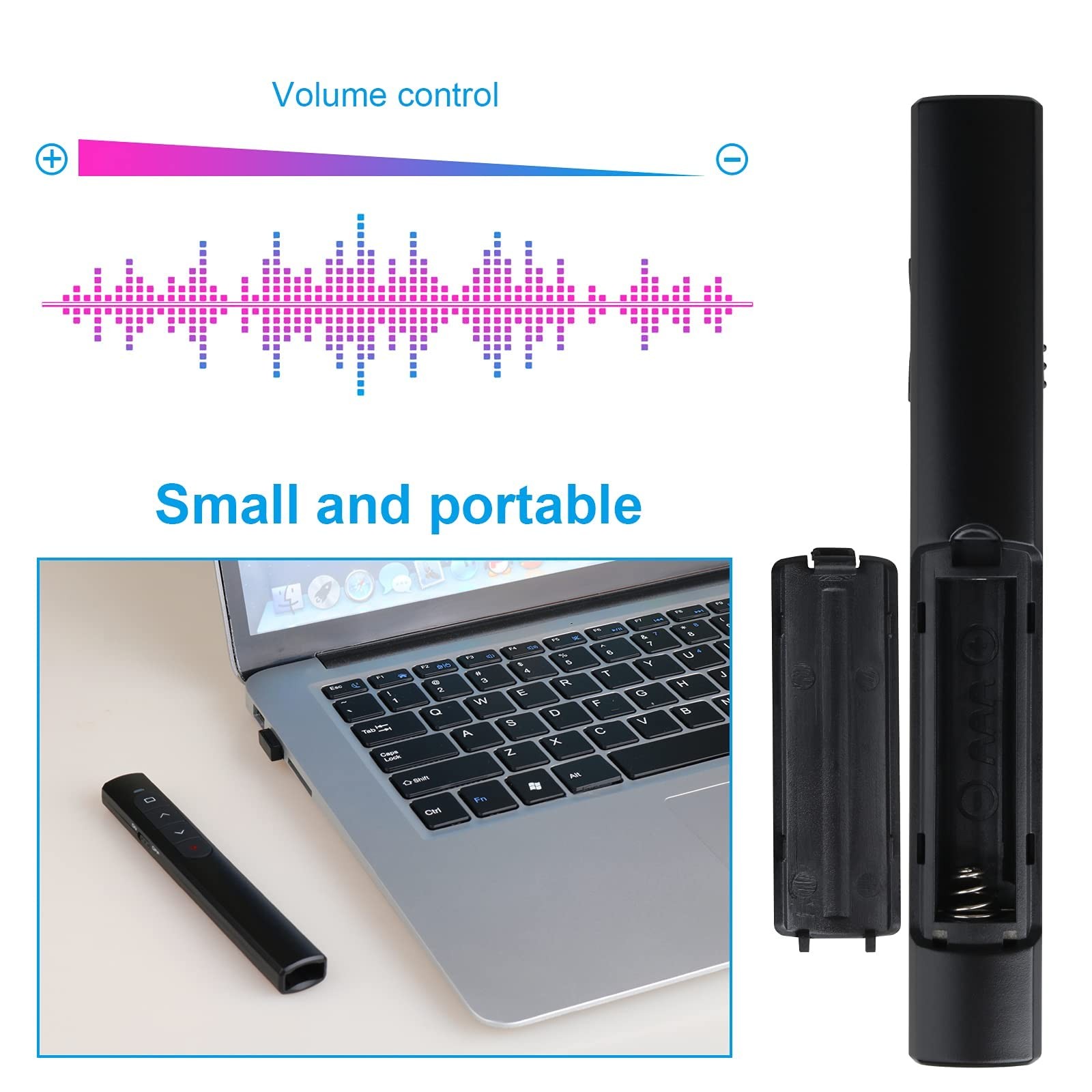 2 Wireless Presenter Remotes w/ Hyperlink & Volume Control for PowerPoint Keynot