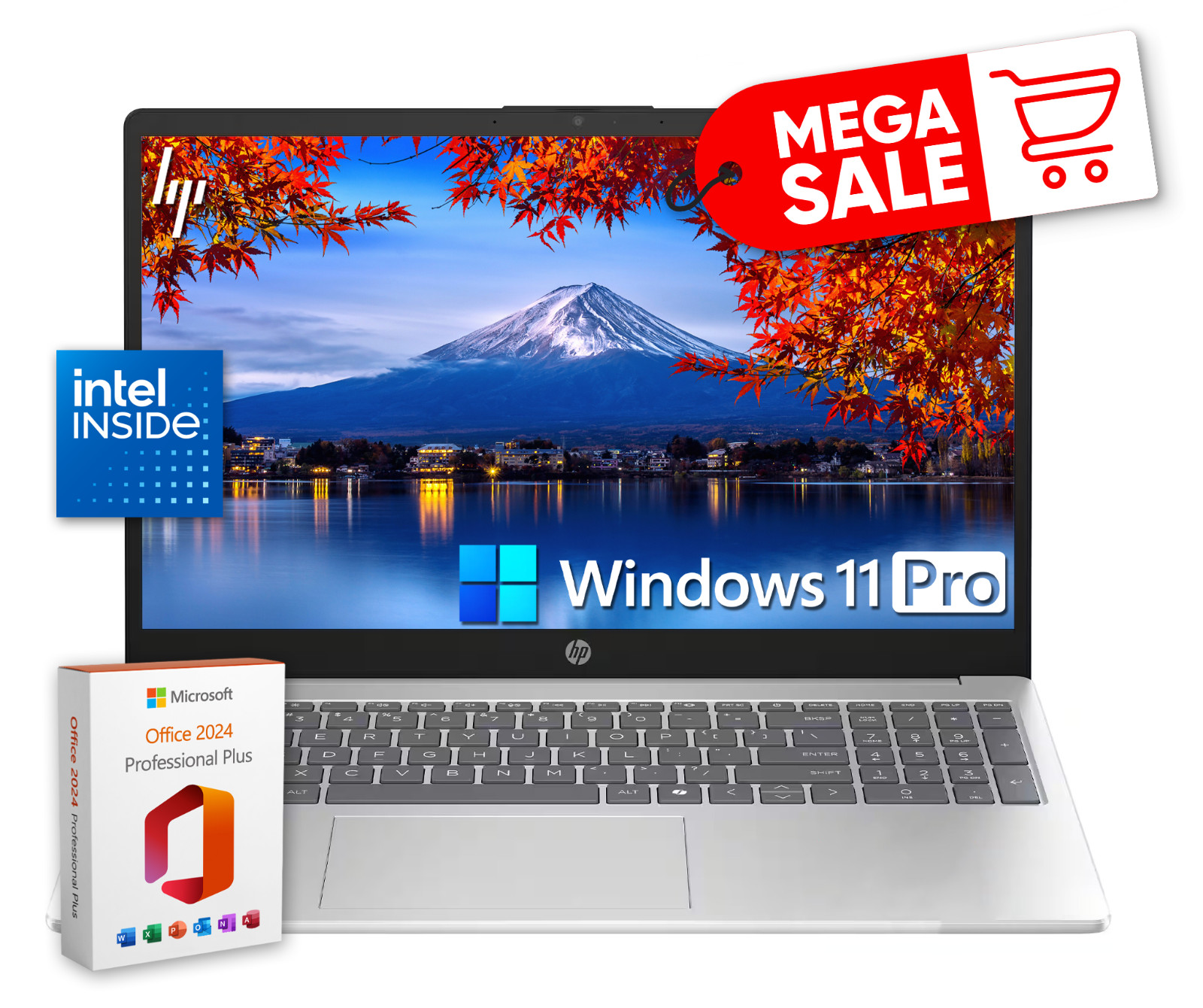 New HP Laptop Computer 15.6″ 4-Core Intel CPU Upto 16GB RAM 628GB Storage Office