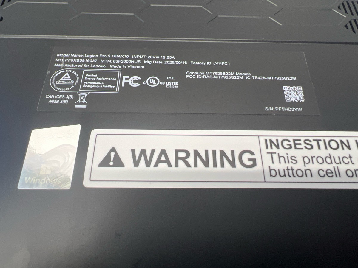 LENOVO LEGION PRO 5 16IAX10 (P07015785)