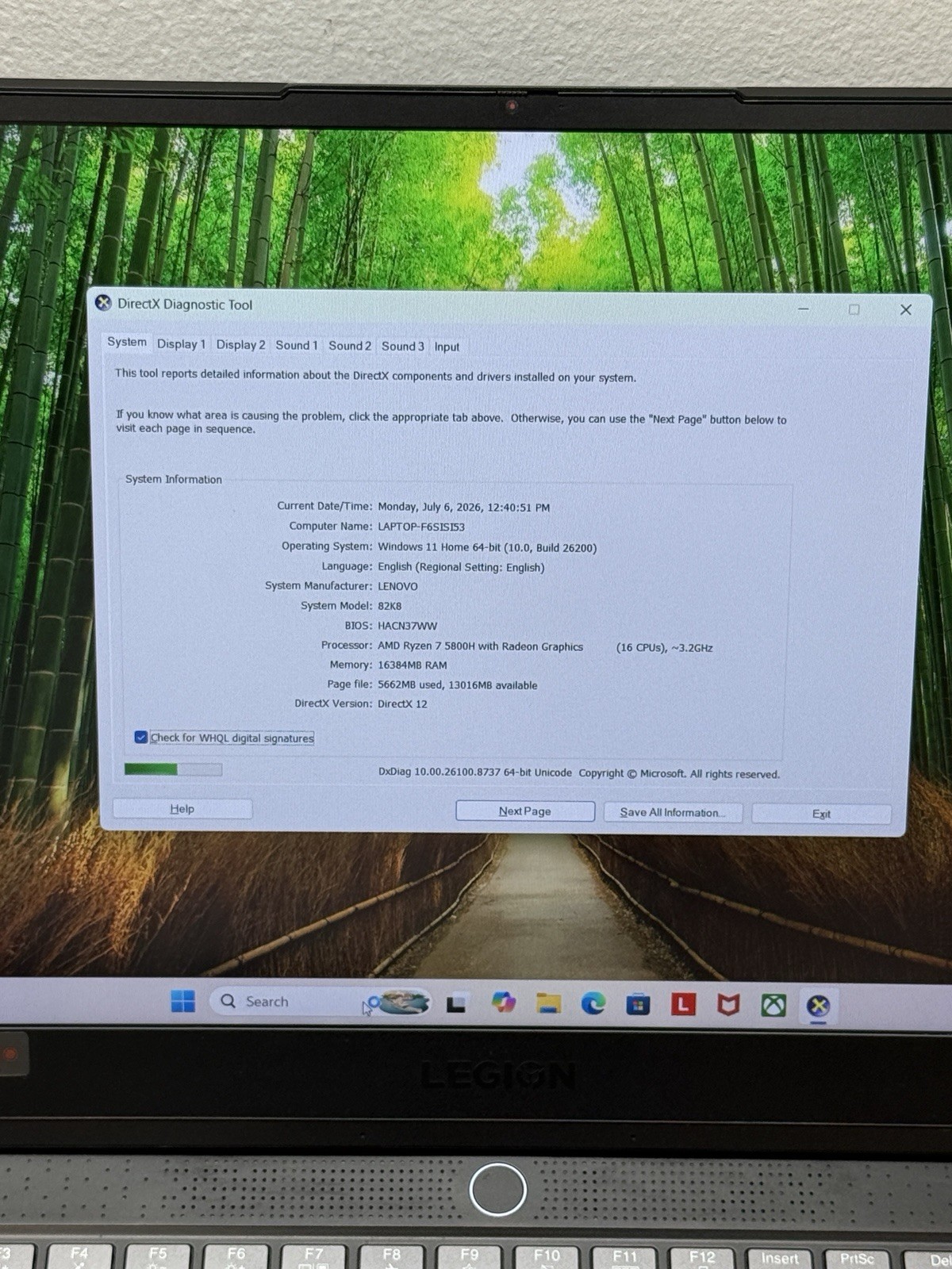 Lenovo Legion Slim 7 Gen 6 AMD RYZEN 7 5800H 3.2GHz 16GB RAM 512GB SSD RTX3060