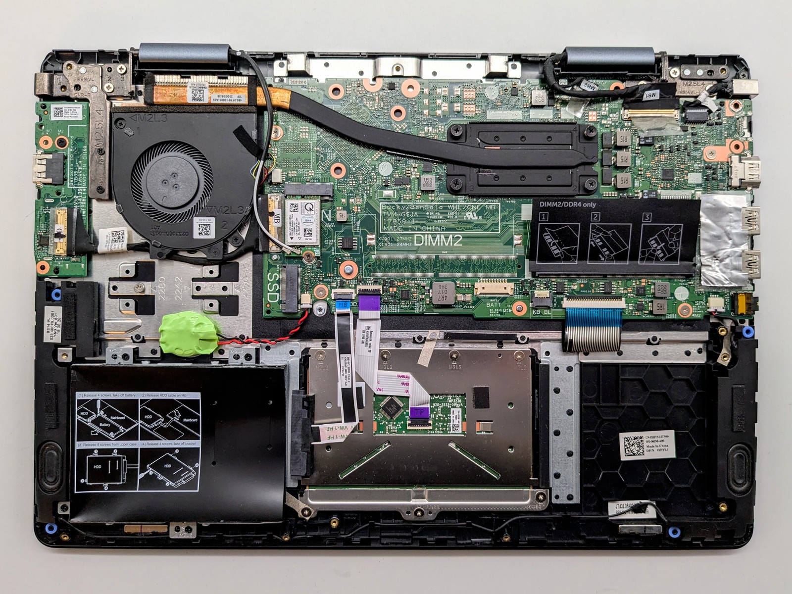 Dell Inspiron 5481 2-in-1 14″ HD I3-8145U Webcam Motherboard Palmrest *READ*