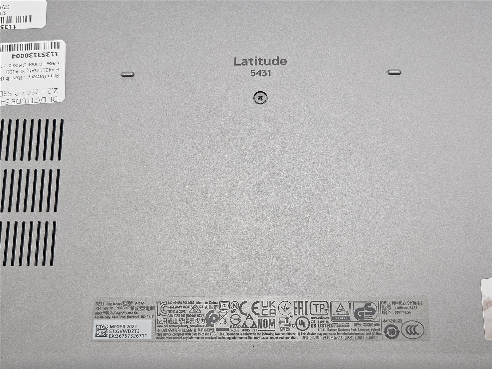Dell Latitude 5431 i7-1270P 16GB 256GB SSD 14″ HDMI Thunderbolt 4 P137G